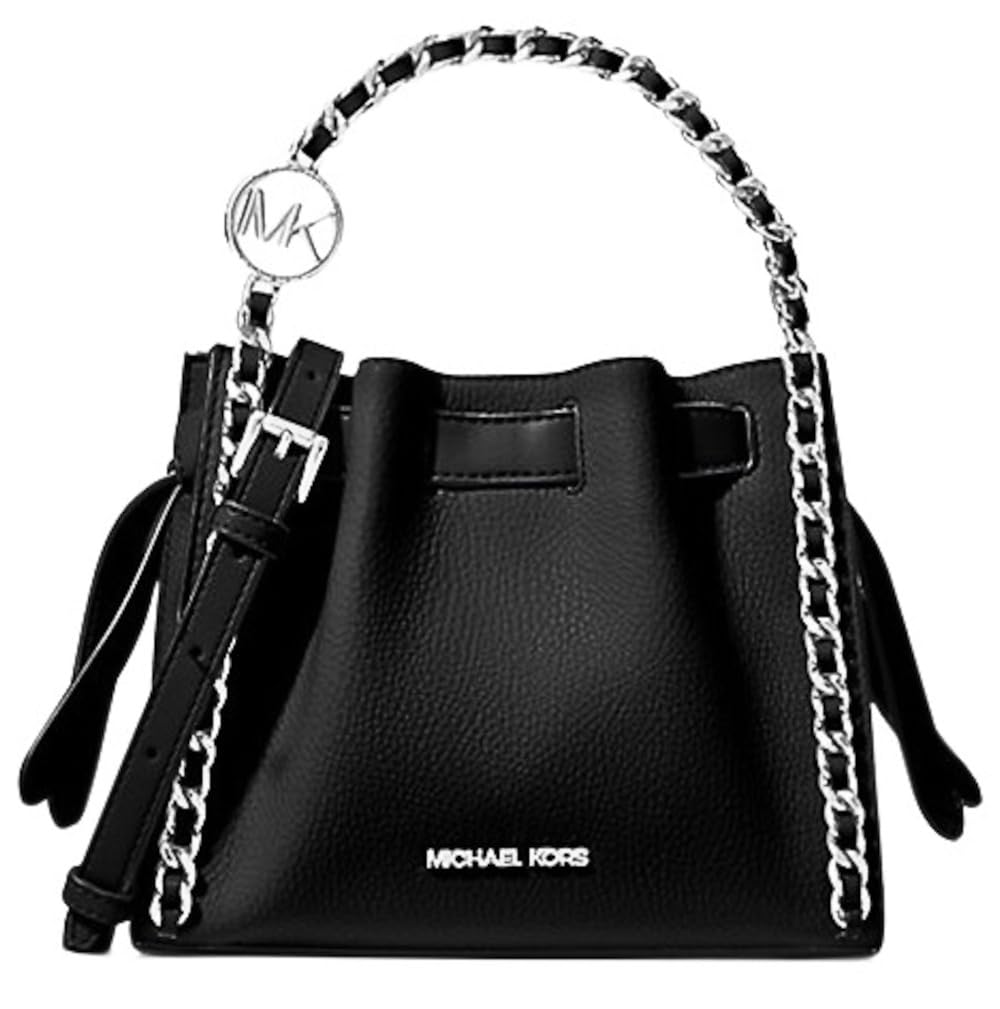 MICHAEL Michael Kors Mina Small Black Leather Chain Crossbody Purse for Women | Stylish Shoulder Bag for Everyday Use, Date Night & Travel Accessories