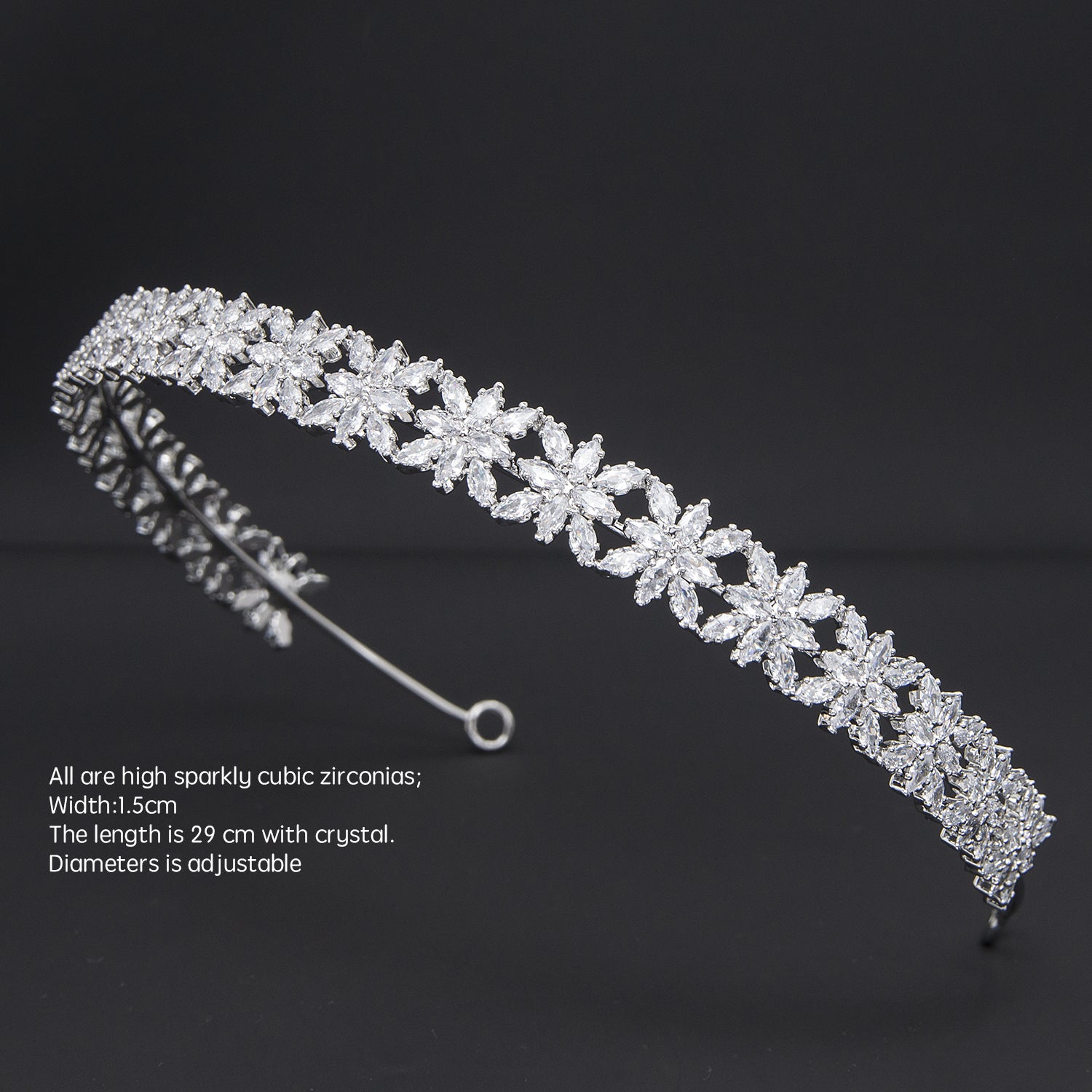 Elegant Cubic Zirconia Wedding Headband - Crystal Bride Tiara Hair Jewelry HG113 for Bridal, Prom & Special Occasions