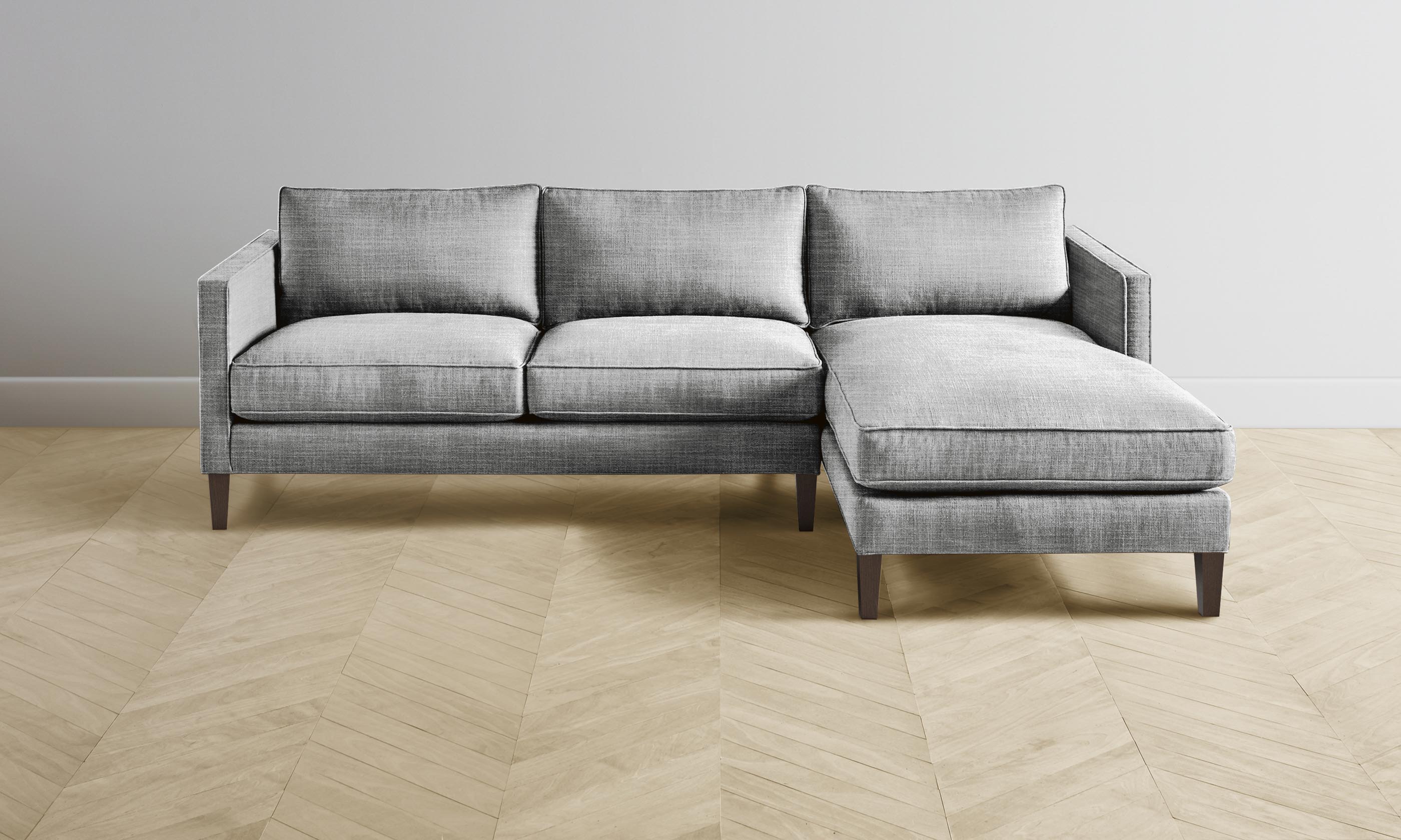 Premium Crosby Sectional Sofa with Performance Textured Tweed Upholstery in Alpine White - Perfect for Living Rooms, Family Gatherings & Cozy Movie Nights