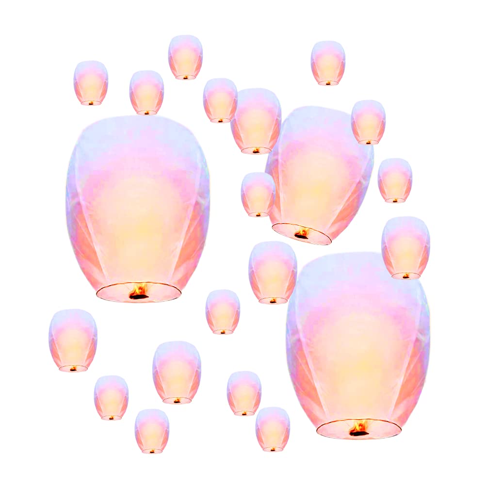 40 Pcs Chinese Japanese Style Paper Lanterns - Cherry Blossom Decorations, Hanging Lantern Lights for Home, Party, Wedding, New Year, Birthday & Holiday Decorations (Indoor/Outdoor Use)