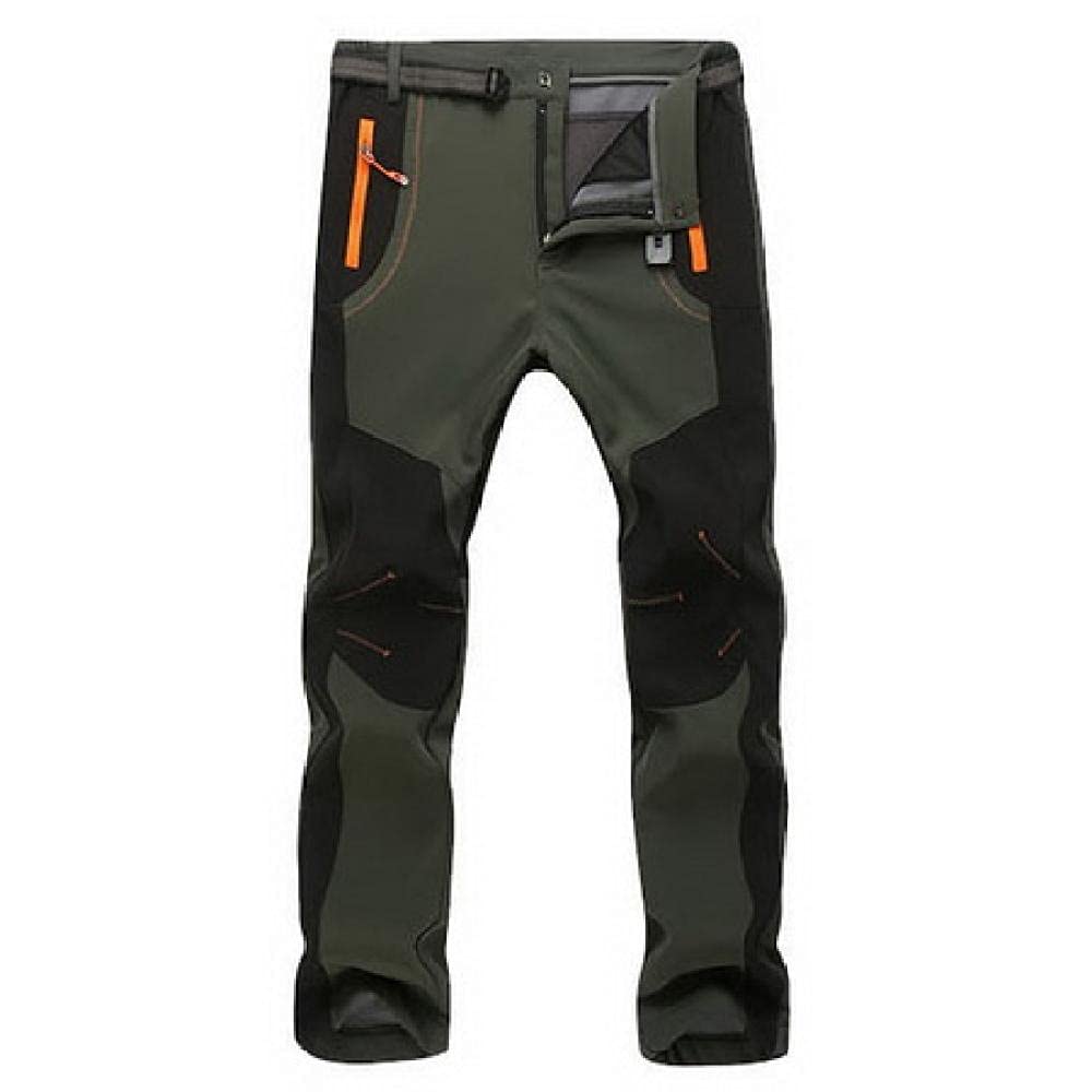 EAEUUOPY Men's Fleece Cargo Pants - Winter Warm Waterproof Casual Trousers for Outdoor Work & Hiking | Men's Fashion Pants