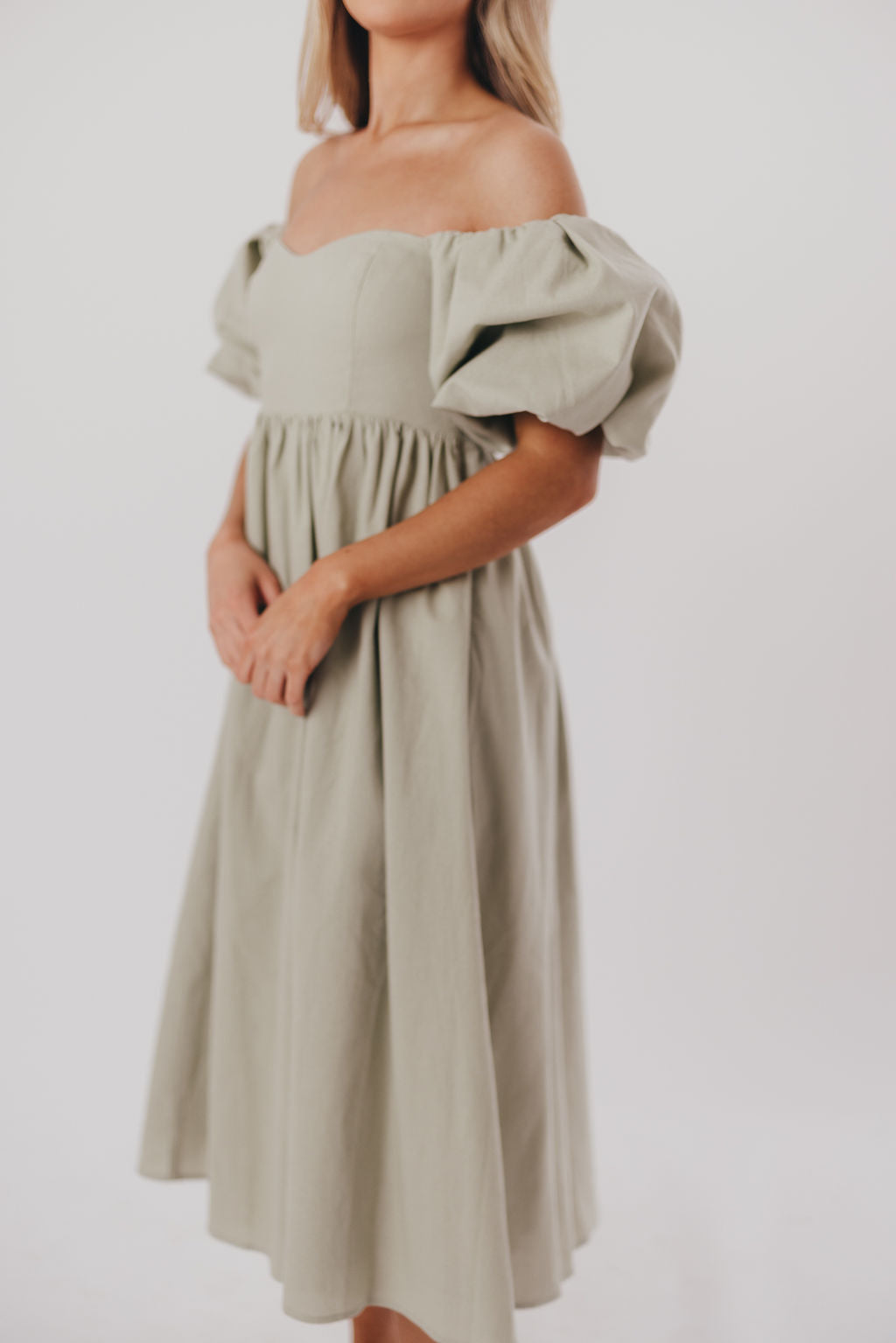Hamilton Midi Dress in Olive - Bump Friendly Maternity Dress (Sizes S-2XL) | Flowy Summer Dress for Pregnancy, Nursing & Everyday Wear