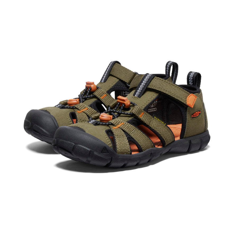 Seacamp II CNX Big Kids' Water Shoes - Dark Olive/Gold Flame for Beach, Pool & Outdoor Adventures