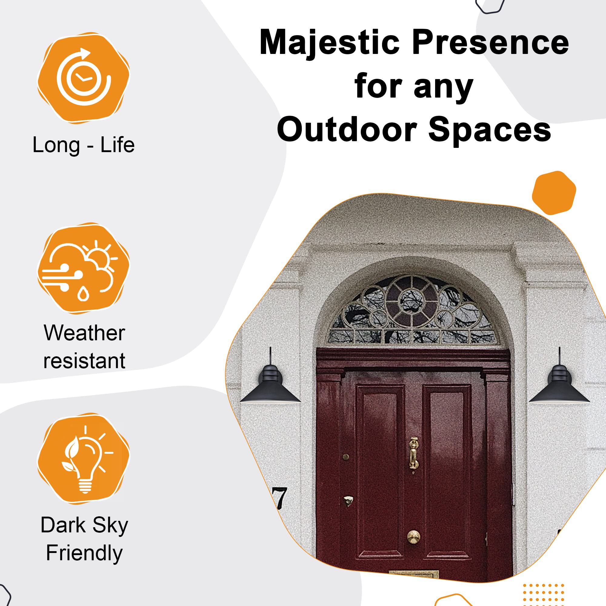 Ciata Dark Sky Friendly Outdoor Wall Lantern - Textured Black Steel Porch Light with One-Light Design | Perfect for Front Entryway, Patio & Garden Lighting