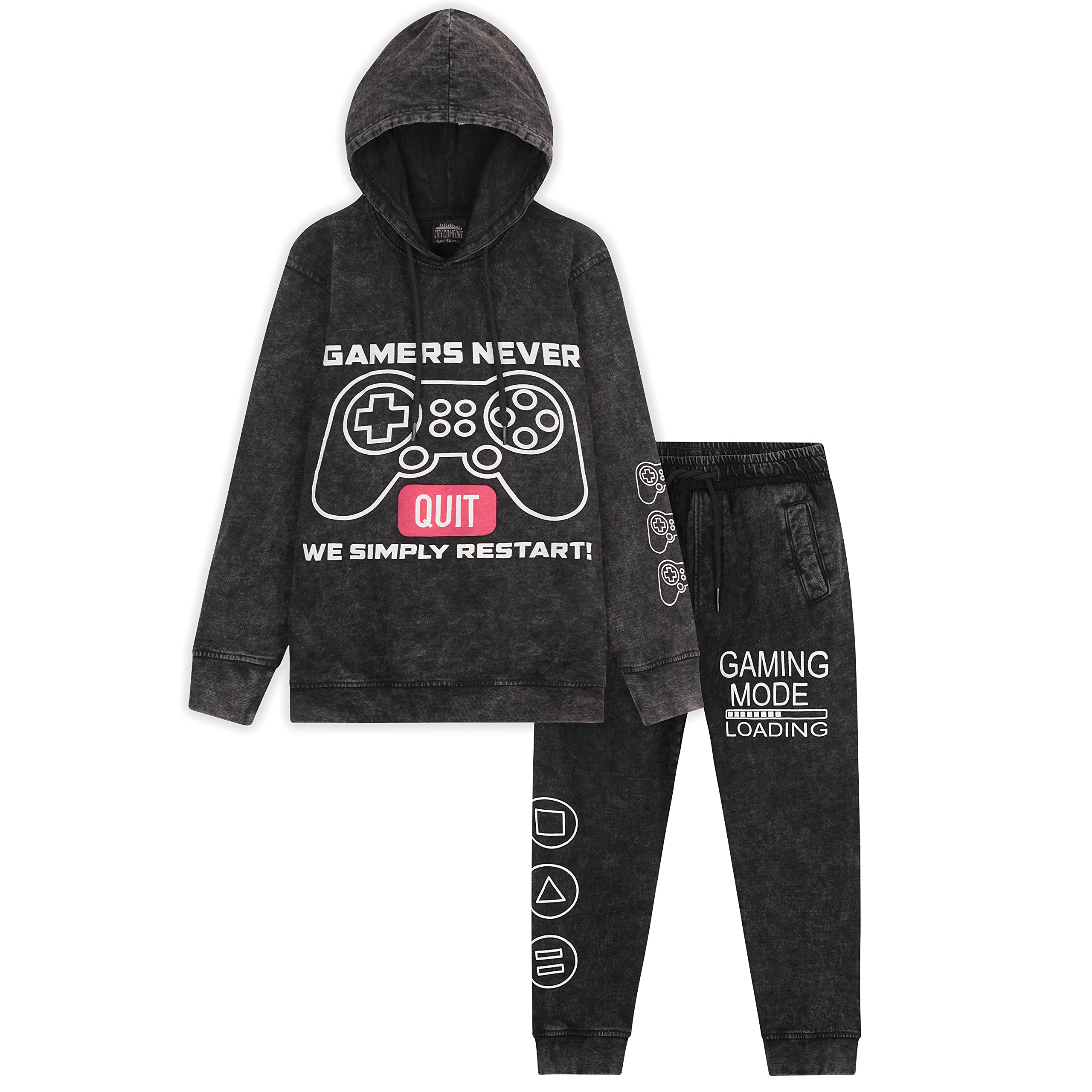 CityComfort Boys Tracksuit Set - Gaming Hoodie & Joggers for Kids Ages 4-16 | Comfortable Athletic Wear for School, Playdates & Video Gaming Sessions