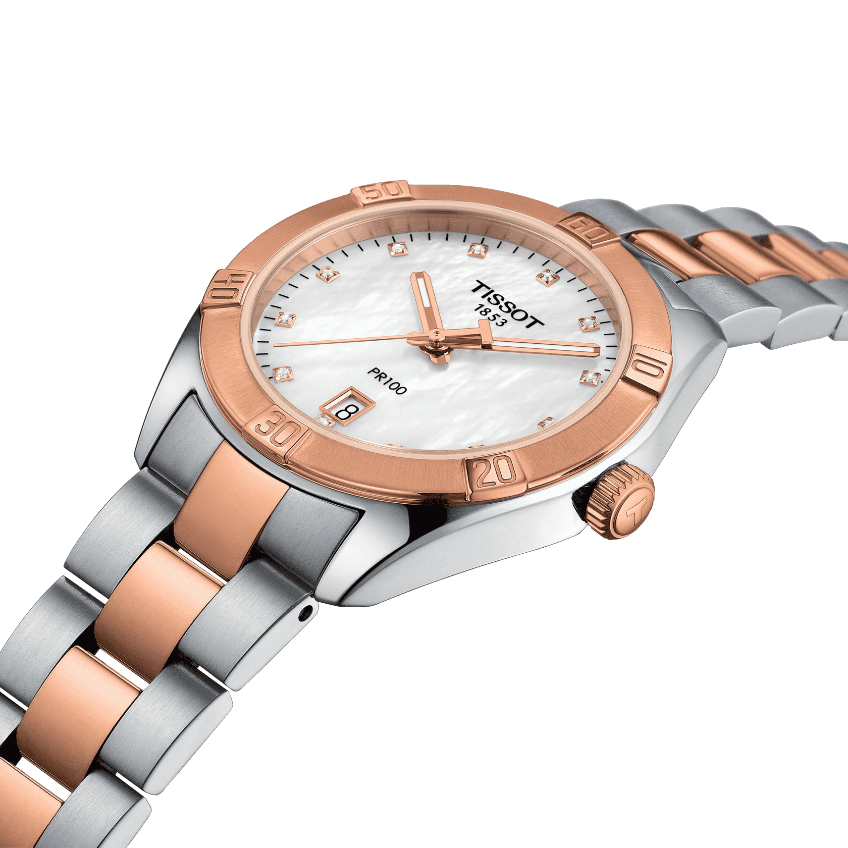 Tissot PR 100 36mm Sport Chic Bi-Color Quartz Ladies Watch - Elegant & Durable Women's Wristwatch for Work, Travel & Special Occasions
