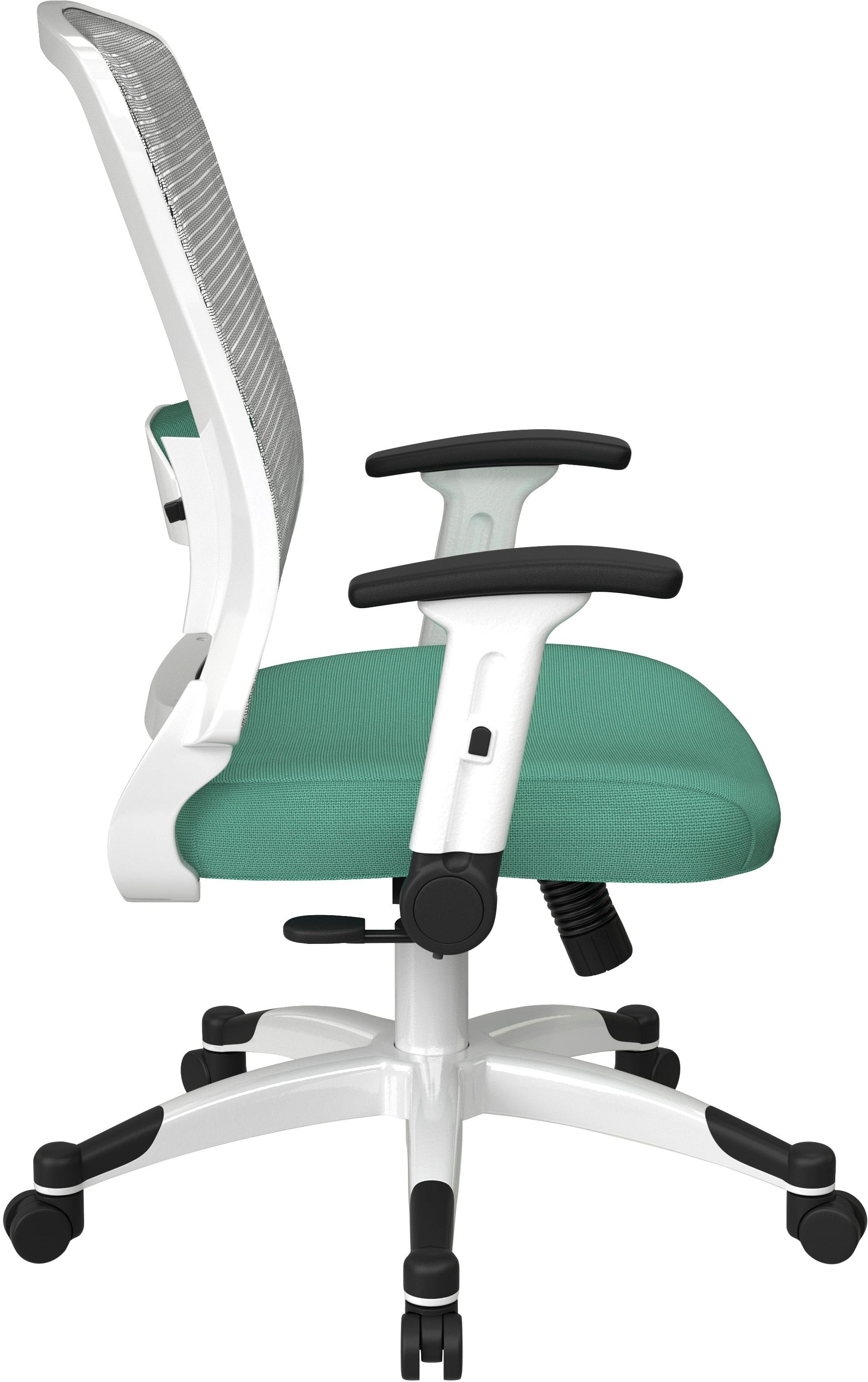 Office Star White Frame Managers Chair - Ergonomic Mesh Back, Adjustable Height, Fun Colors (317W W1C1F2W) - Perfect for Home Office, Conference Rooms & Executive Workspaces