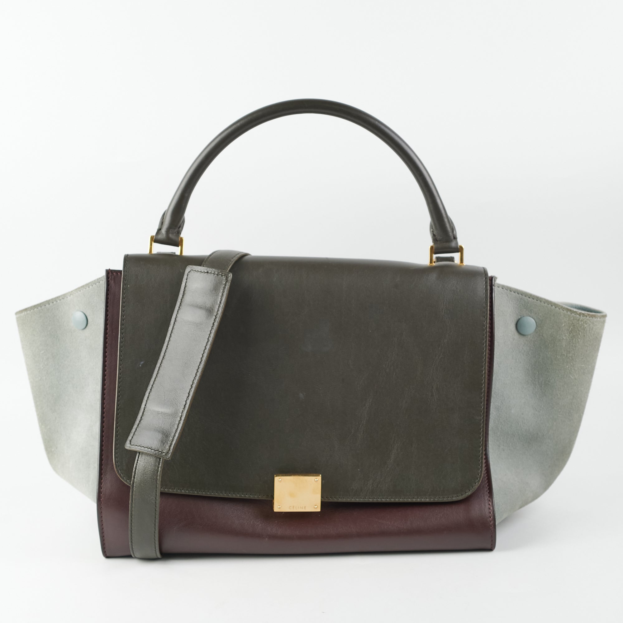Celine Trapeze Two-Toned Leather Handbag for Women - Luxury Designer Shoulder Bag & Crossbody Purse - Perfect for Work, Travel and Evening Events