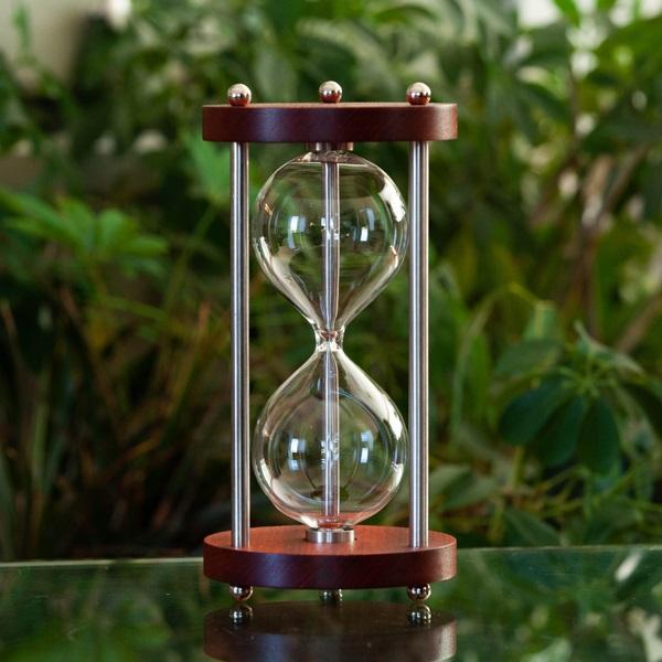 Premium Solid Padauk Wooden Urn Hourglass with Metal Spindles - Unique Home Decor, Office Desk Accessory & Thoughtful Gift for Special Occasions