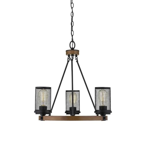 Millennium 3523-MB/WG 3-Light Black Chandelier - Modern Crystal Ceiling Light Fixture for Dining Room, Bedroom & Living Room Decor