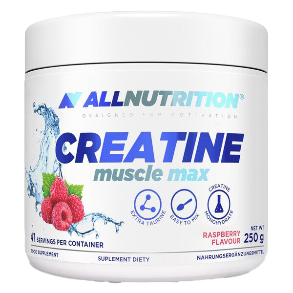 Creatine Muscle Max Powder - 250g Raspberry Flavor for Workout Recovery & Strength Building | Pre & Post Workout Supplement for Athletes & Bodybuilders