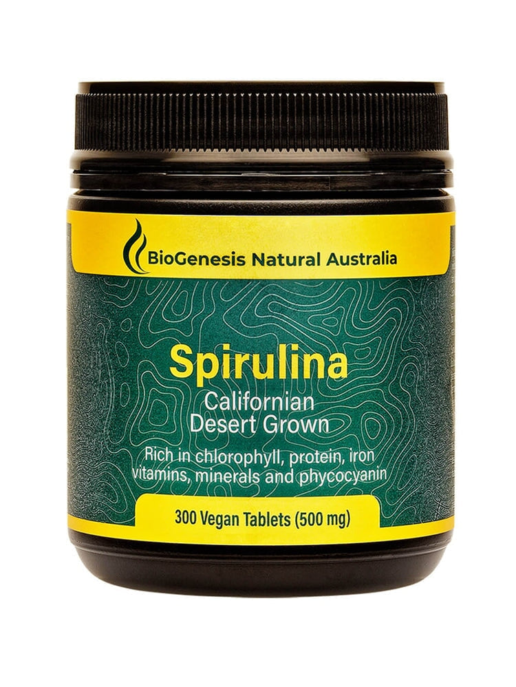 Biogenesis Spirulina Tablets 300ct - Organic Californian Desert Grown Superfood Supplement for Immunity & Energy Boost | Perfect for Daily Wellness Routine & Active Lifestyle