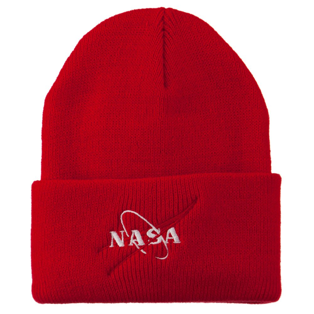 NASA Logo Embroidered Winter Knit Beanie - Warm Fleece Lined Skull Cap for Men & Women - Perfect for Cold Weather, Outdoor Activities & Gifts