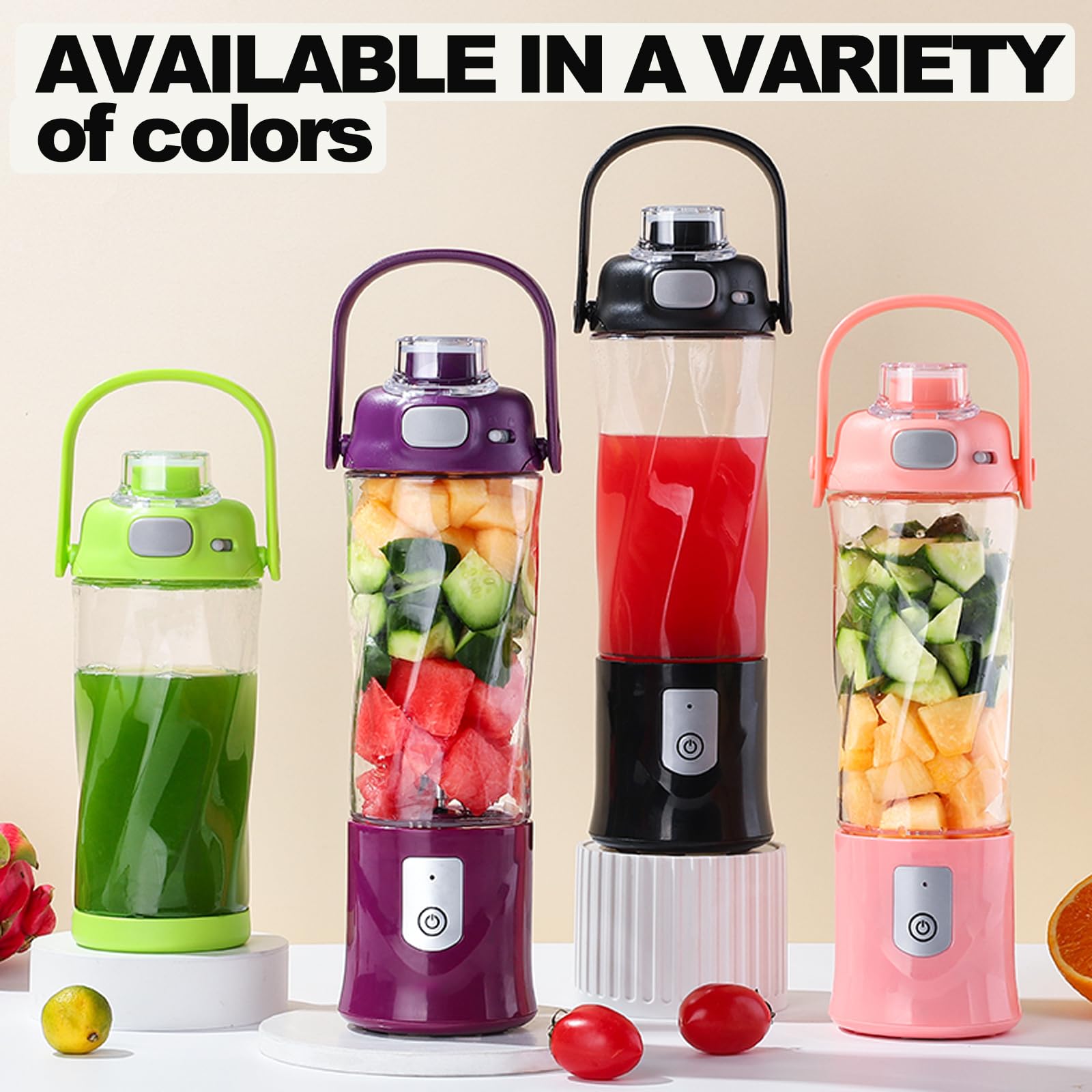Portable Blender Cordless Personal Blender for Shakes & Smoothies - BPA Free Leakproof USB-C Rechargeable - Perfect for Ice Blending Juicing Food Processing - Great for Gym Office Travel Home Kitchen (Light Pink)