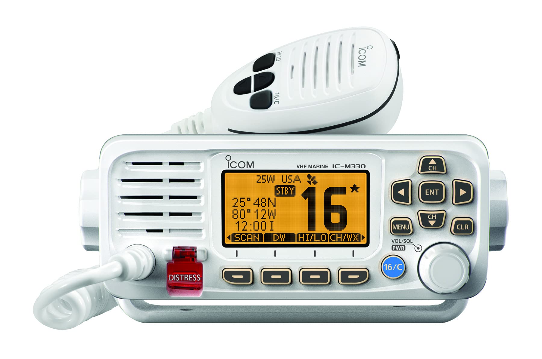 ICOM VHF Marine Radio - Compact & Lightweight White Handheld for Boating, Fishing, and Water Sports | Standard Model with Basic Features