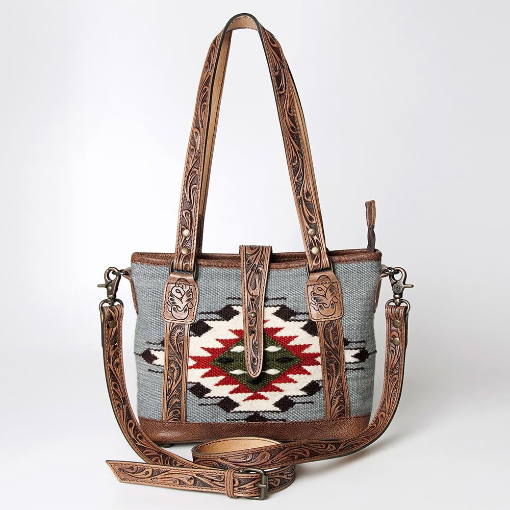 Genuine Leather Western Tote Bag for Women - American Darling Saddle Blanket Handbag Purse | Stylish Travel, College & Casual Shoulder Bag | Perfect for Cowgirl Fashion, Rodeo Events & Everyday Use