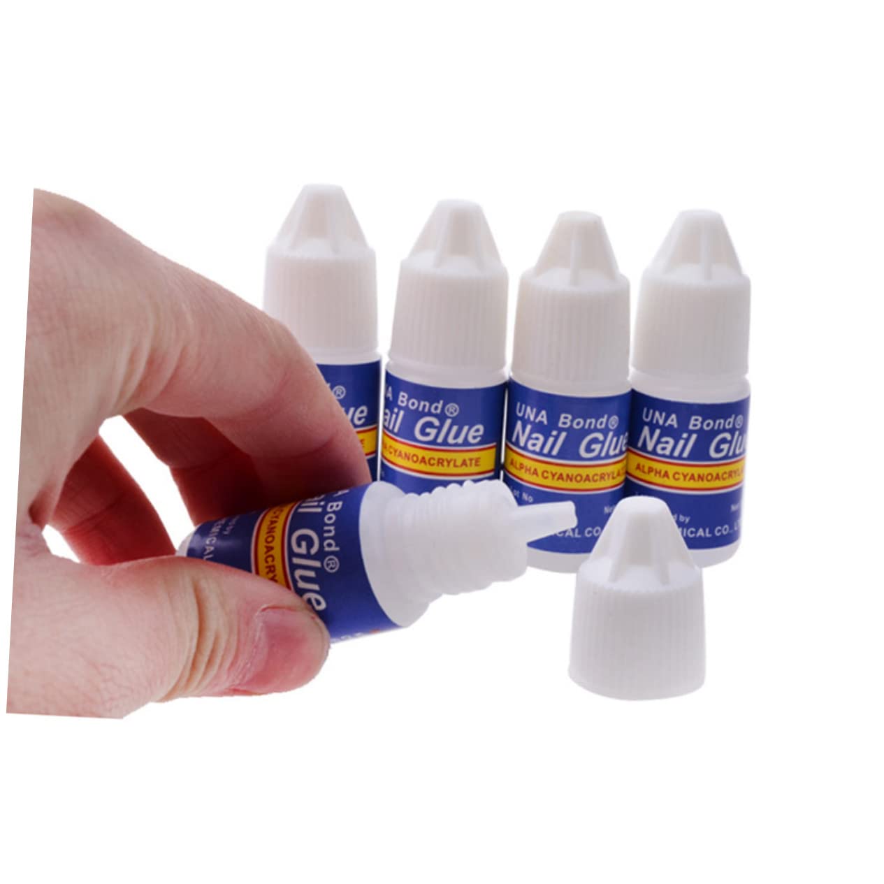 Minkissy 4pcs Nail Glue for Acrylic Nails - Strong Adhesive for Fake Nails, Press On Nails & Nail Tips - 3g Brush On Glue for Nail Art & Accessories - Perfect for Salon, Home Manicure & DIY Nail Extensions