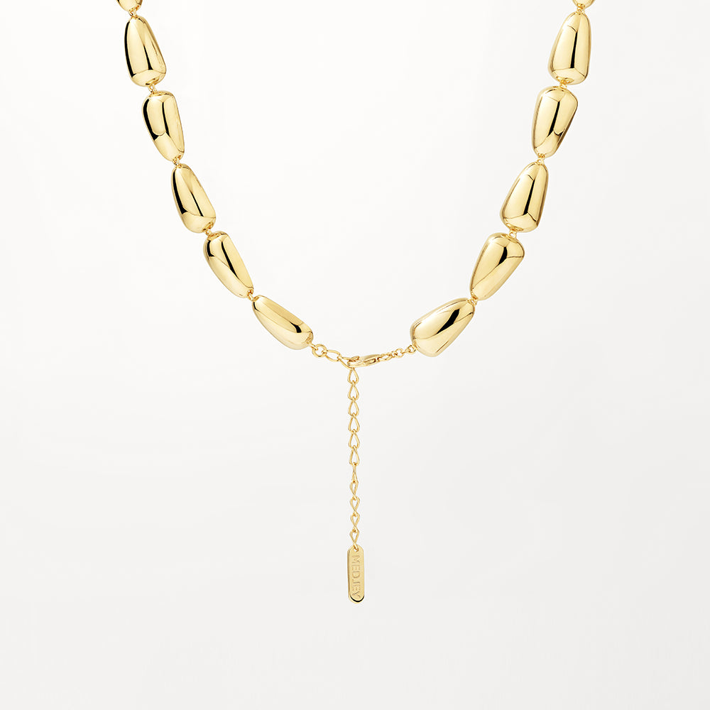 Gold Drop Dome Chain Necklace for Women - Elegant Layering Jewelry for Everyday Wear, Date Nights & Special Occasions