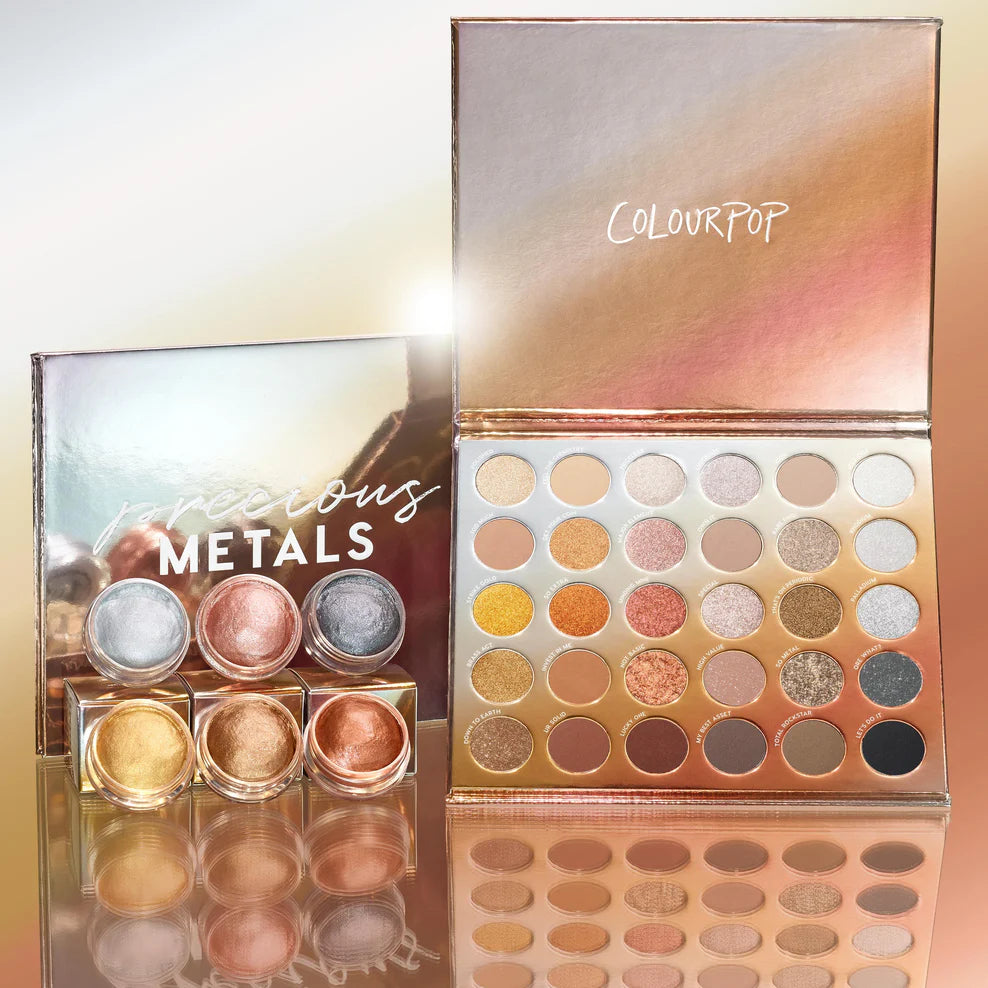 ColourPop Precious Metals Eyeshadow Palette - Full Set with Pigmented Eye Shadows for Stunning Makeup Looks | Perfect for Daytime, Night Out, and Special Occasions