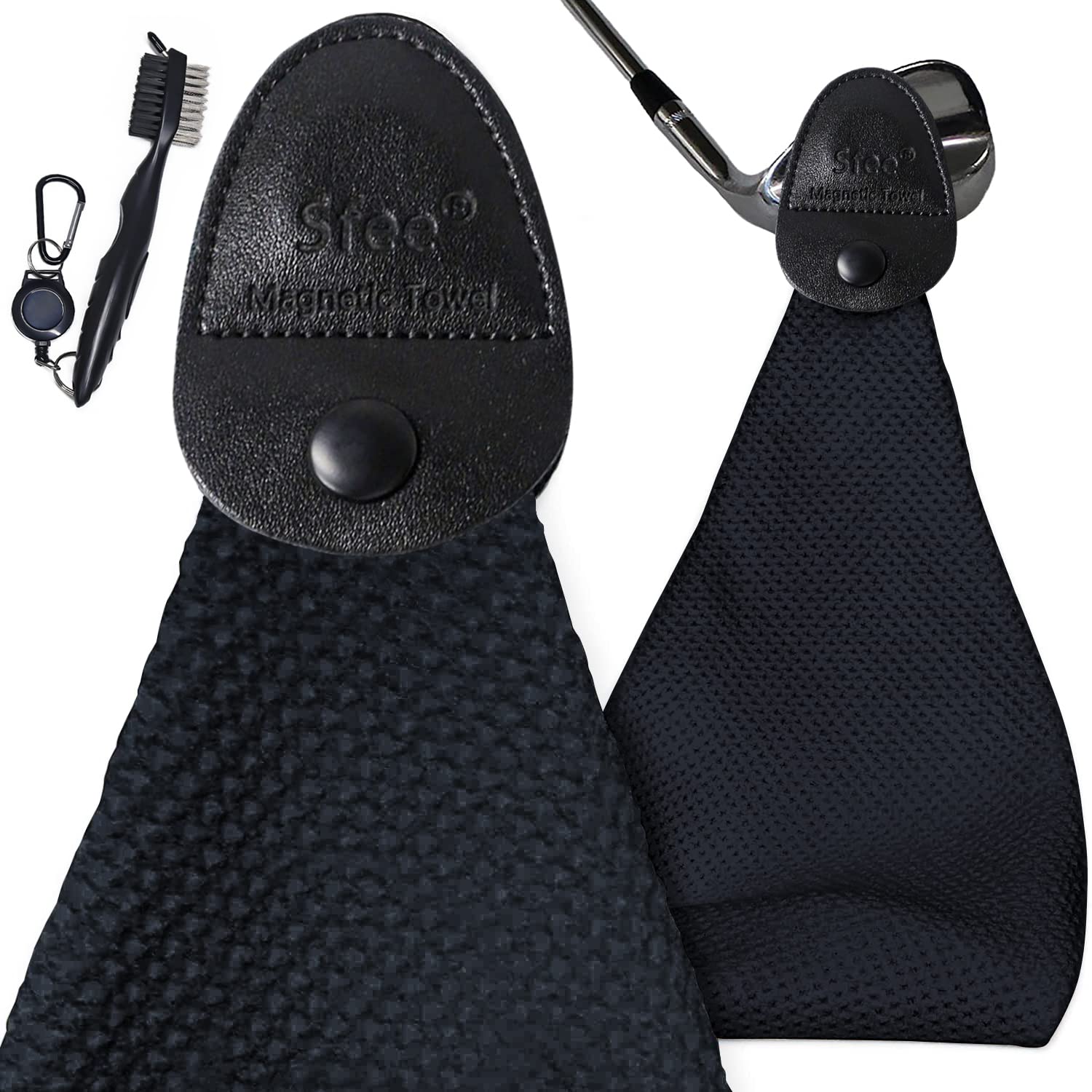 Premium 2-Pack Magnetic Golf Towels - Upgraded Strong Hold Microfiber Waffle Pattern (24