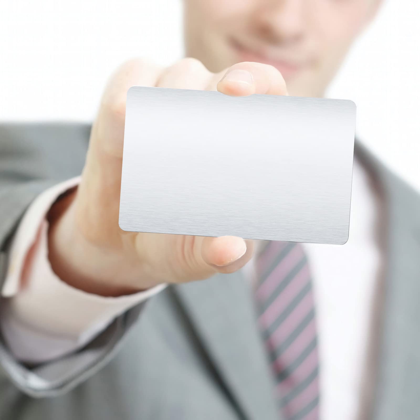 Custom Laser Engraved Blank Metal Business Cards - Premium Stainless Steel Name Cards (120PCS, 0.02
