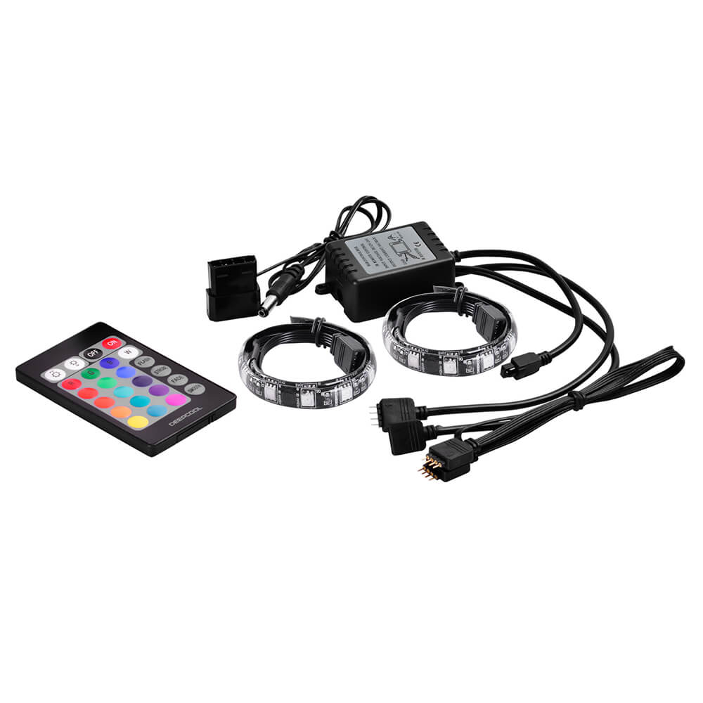Deepcool RGB LED Strip Lighting Kit with Remote Control & Magnetic Backing - Perfect for PC Gaming, Home Decor, and Room Ambiance