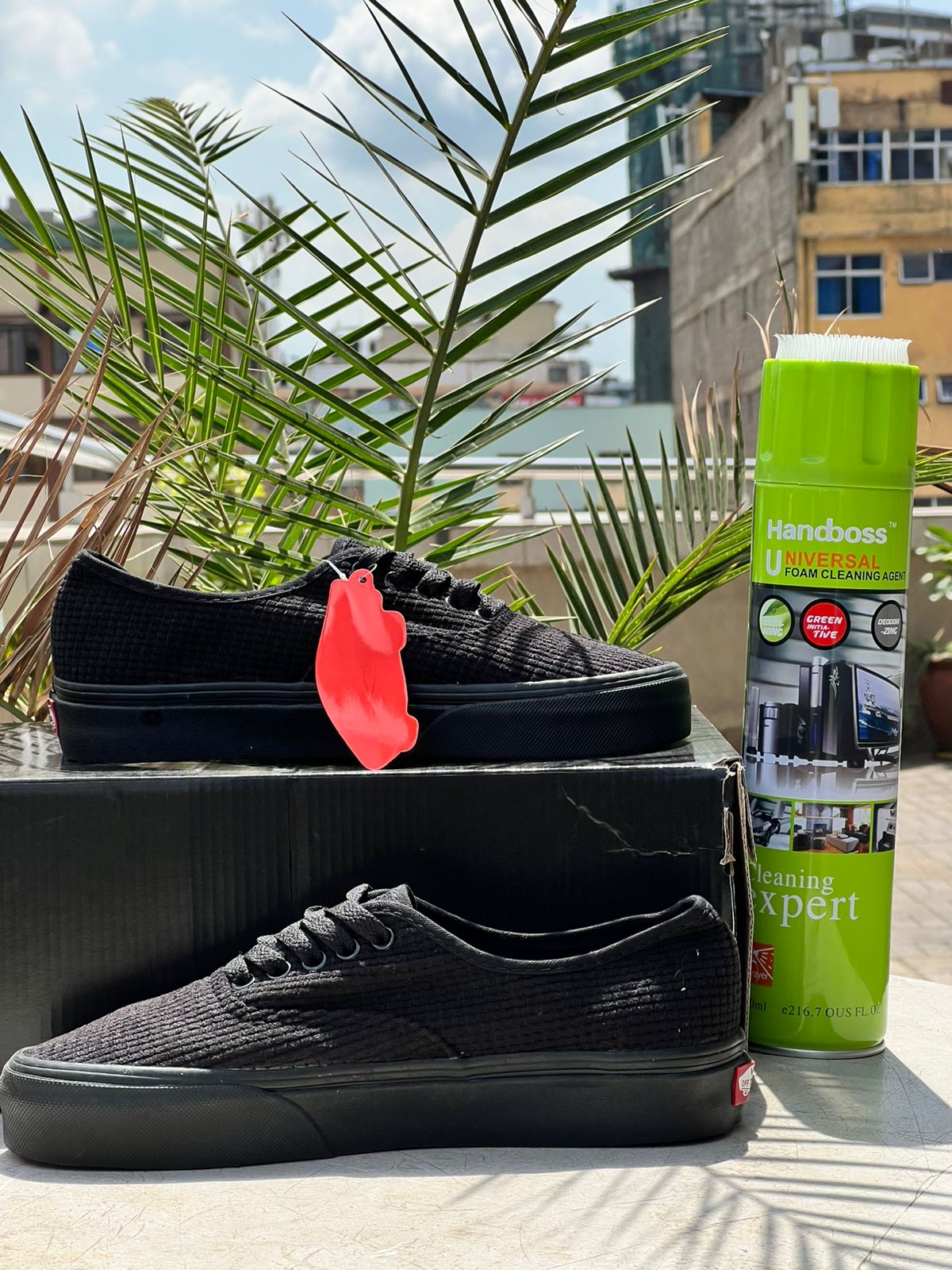 Vans All Black Textured Corduroy Sneakers for Men & Women - Comfortable Casual Shoes for Streetwear, Skateboarding & Everyday Wear