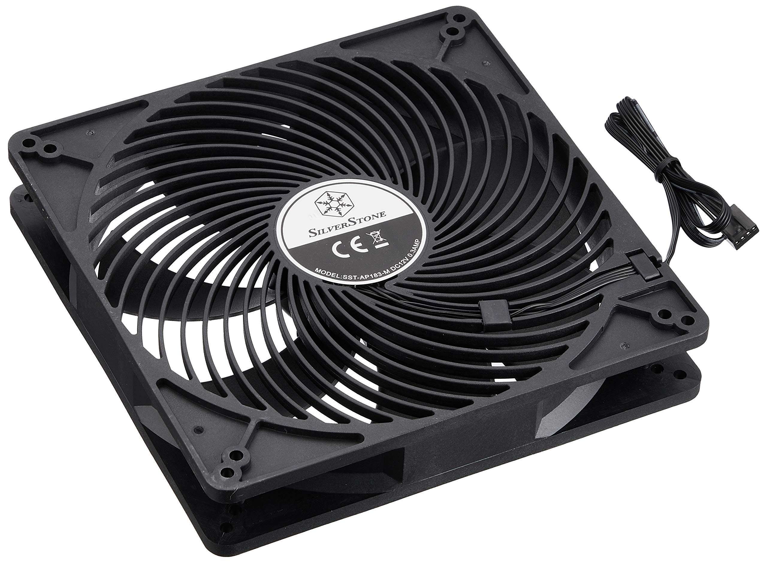 Silverstone SST-AP183 180mm High Airflow Computer Case Cooling Fan - Black | Perfect for PC Gaming Rigs, Workstations & Server Cooling