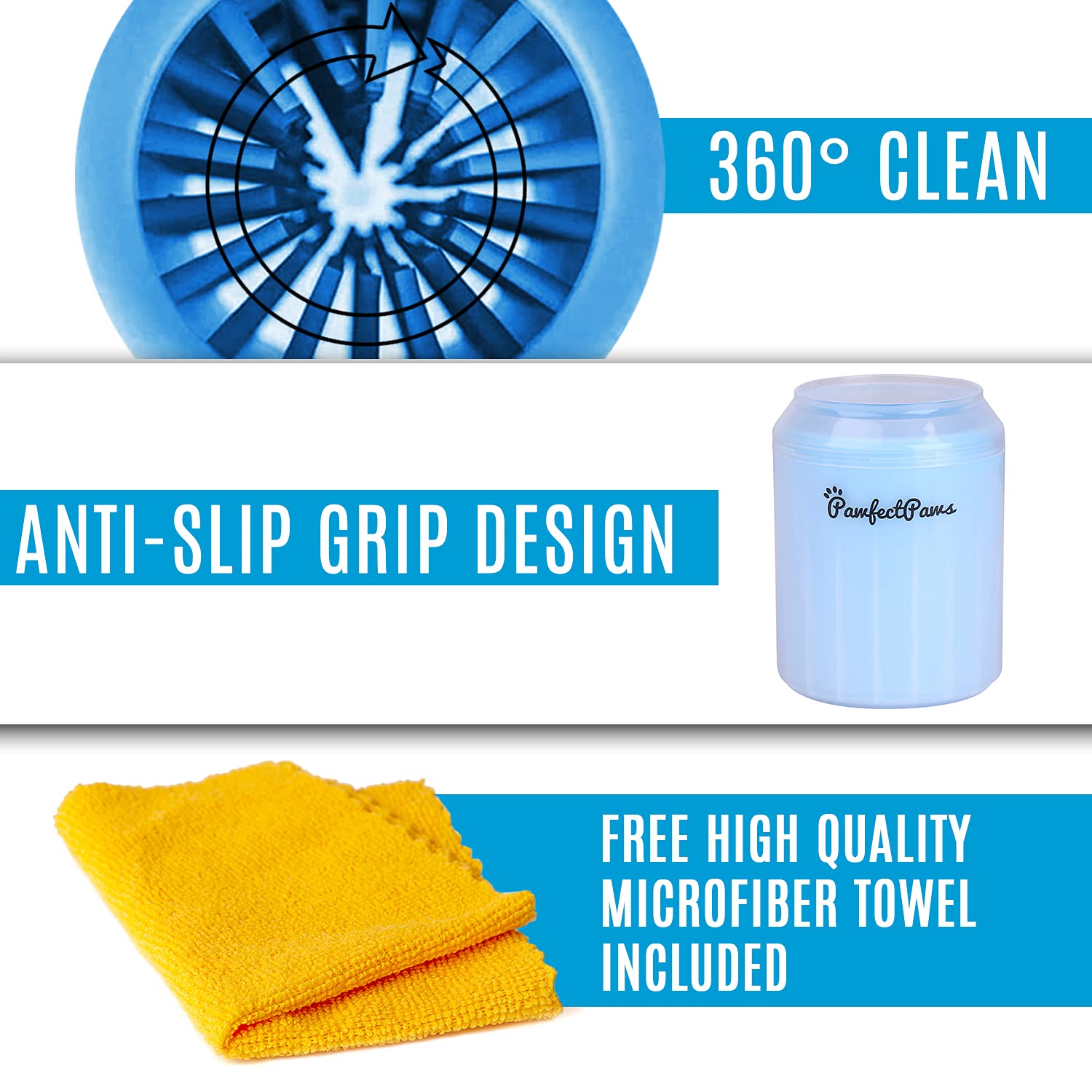 Portable Dog Paw Cleaner for Small Dogs - Orange Pet Grooming Tool - Perfect for Travel, Hiking & Outdoor Adventures