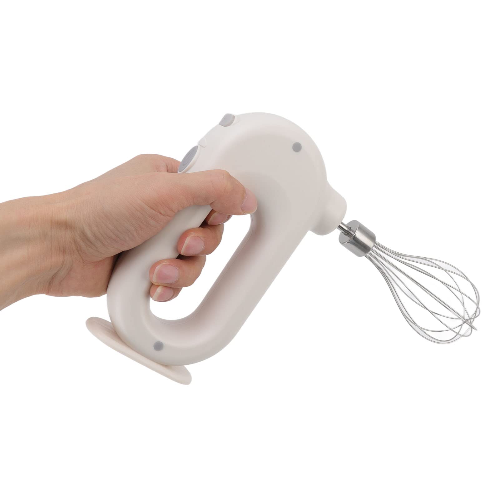 5V 20W Electric Hand Mixer with 3 Speeds & Anti-Slip Handle - Stainless Steel Handheld Milk Frother, Egg Beater & Foam Maker for Baking, Coffee, Desserts (White) - Perfect for Home Kitchen, DIY Drinks & Pastry Making
