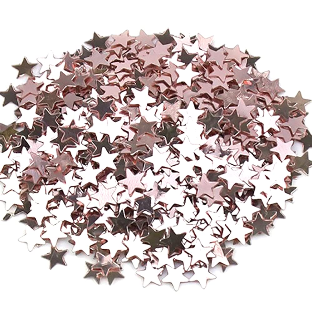 Maigendoo Table Confetti Star Sequin - Metallic Glitter Confetti Sparkle Foil Stars for Wedding, Birthday, Baby Shower, Festival Party Decorations - DIY Balloon Table Art Craft Supplies (Rose Gold, 30G/1OZ)