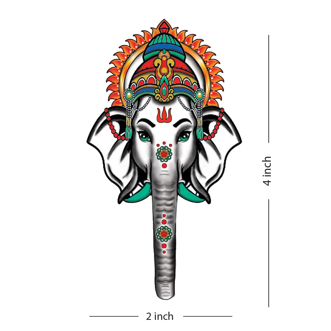 Waterproof Ganesh Temporary Tattoo for Men & Women - Spiritual Finger Design Body Art for Festivals, Yoga & Meditation