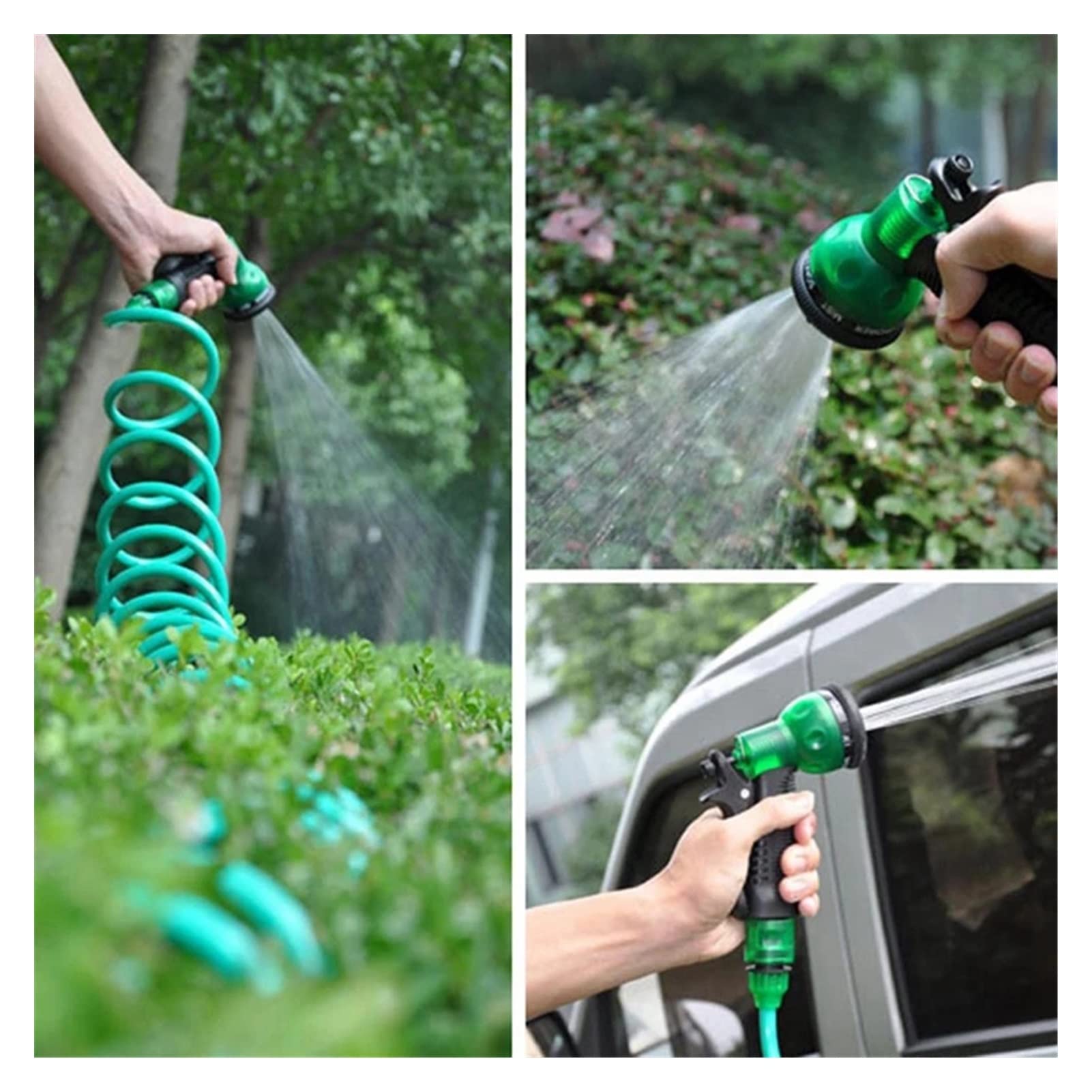 Expandable Garden Hose 7.5M - Lightweight Telescopic Water Hose with Spray Nozzle for Gardening, Car Washing & Outdoor Cleaning | Durable Plastic Flexible Water Pipe for Yard, Patio & Home Use