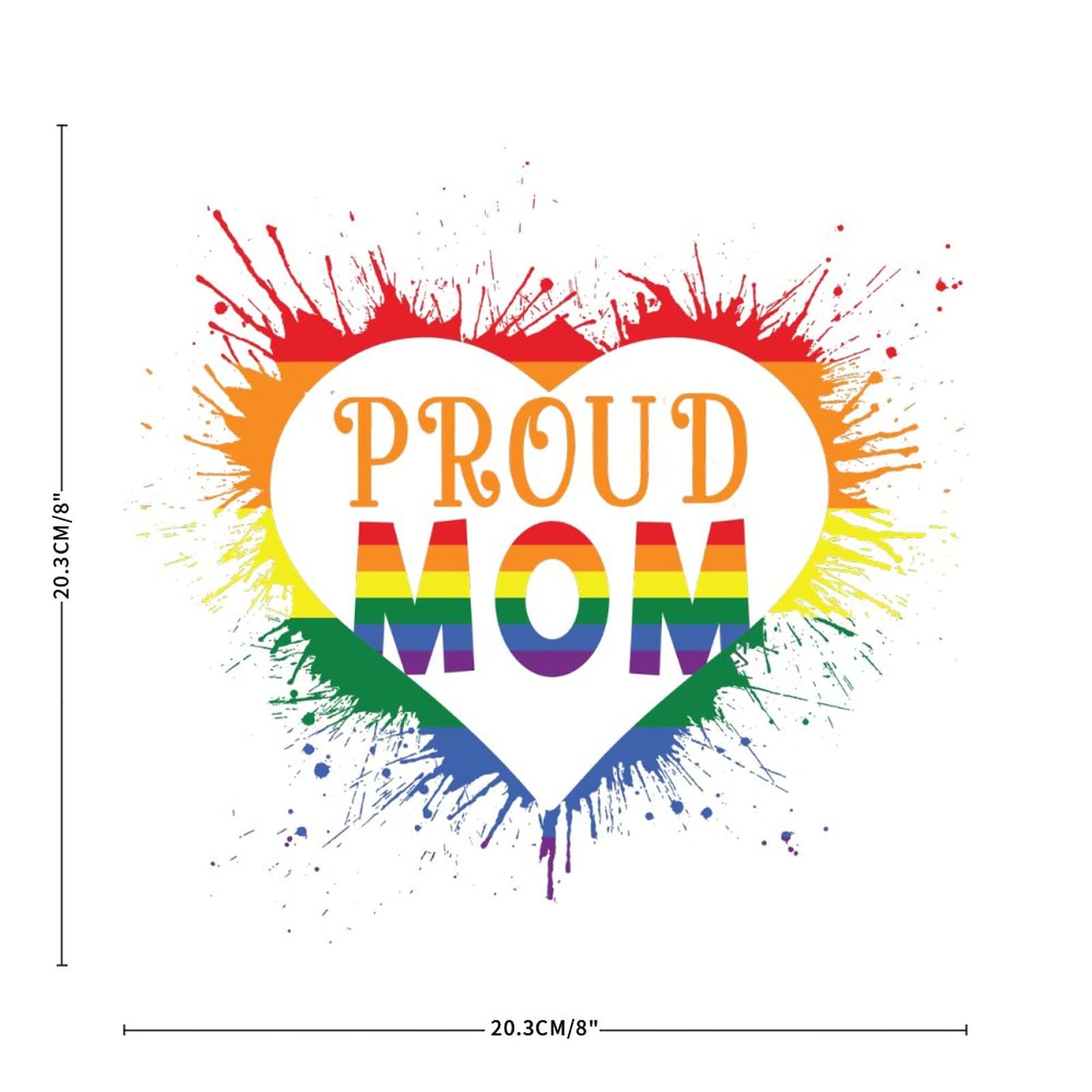 Proud Mom Rainbow Heart Car Decals - LGBTQ+ Pride Stickers for Cars, Bumpers, Windows & Laptops - Vinyl Equality Decals for Lesbian, Gay & LGBT Support - Show Your Pride at Parades, Work or School