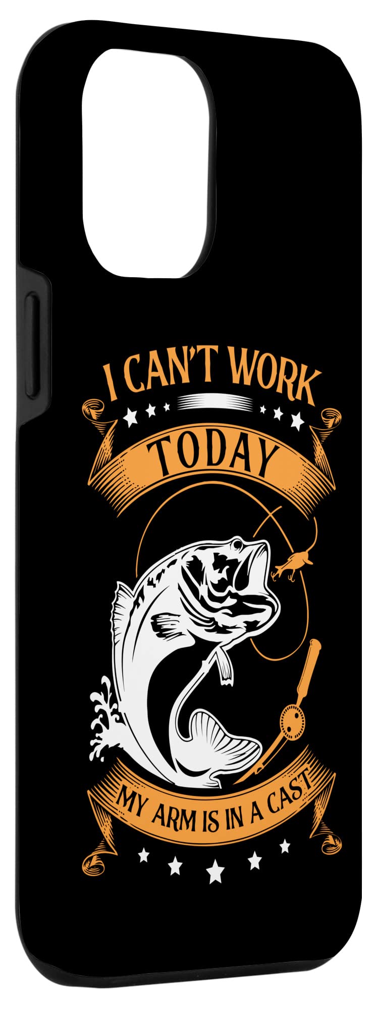 iPhone 12 Pro Max Case - Durable Fisherman Fishing Phone Cover with Arm Cast Humor Design - Perfect for Outdoor Activities, Work & Daily Protection