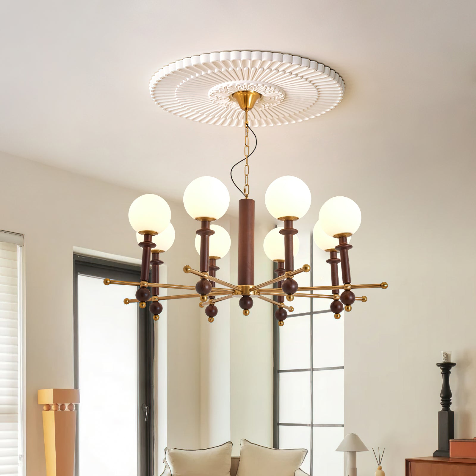 Gillian Globe Chandelier - Modern Crystal Glass Ceiling Light Fixture for Dining Room, Living Room & Bedroom | Elegant Lighting Decor for Home & Office