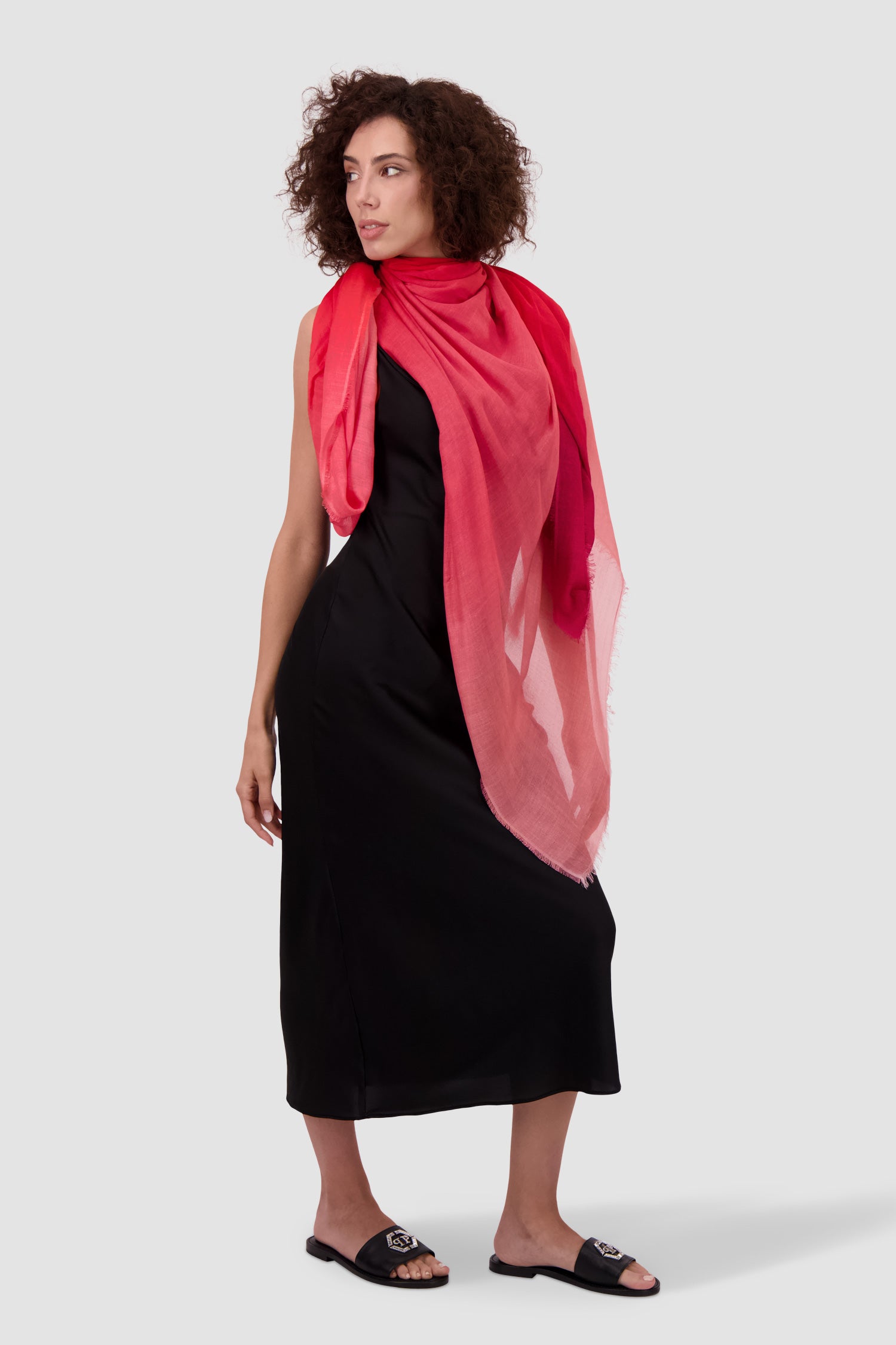 Faliero Sarti Red New Amante Silk Scarf - Luxury Italian Fashion Accessory for Women, Perfect for Gifts, Parties & Special Occasions