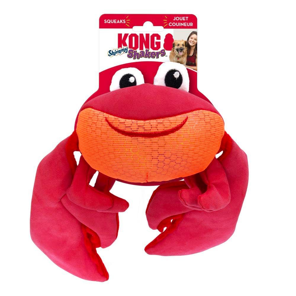 KONG Shakers Shimmy Dog Toy - Interactive Crab Chew Toy for Small & Medium Dogs - Perfect for Playtime, Training & Teething Relief