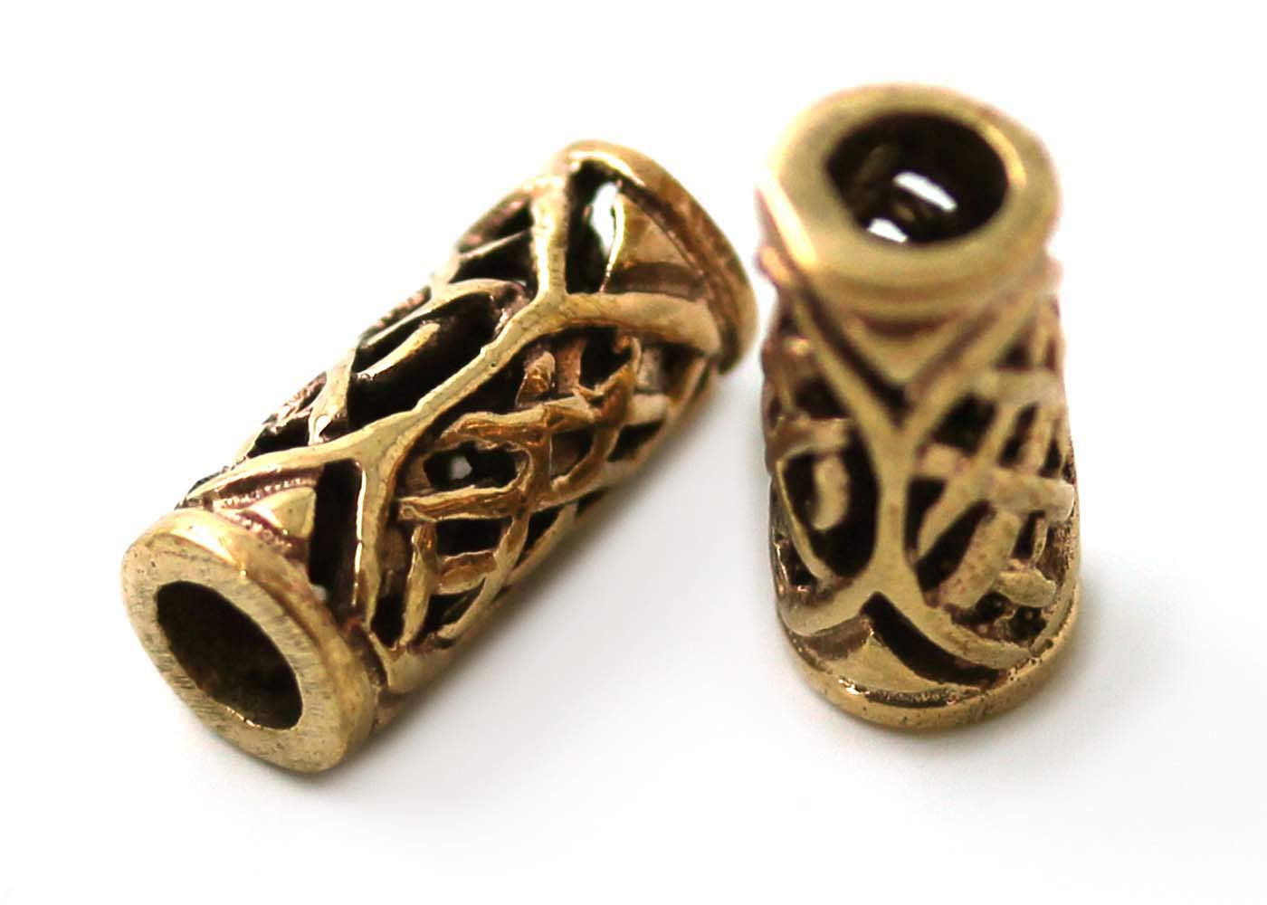 Viking Beard Beads for Men - Bronze Norse Celtic Dreadlock Rings, Dwarven Pirate Medieval Hair Accessories - Perfect for LARP, Cosplay, and Viking Reenactments