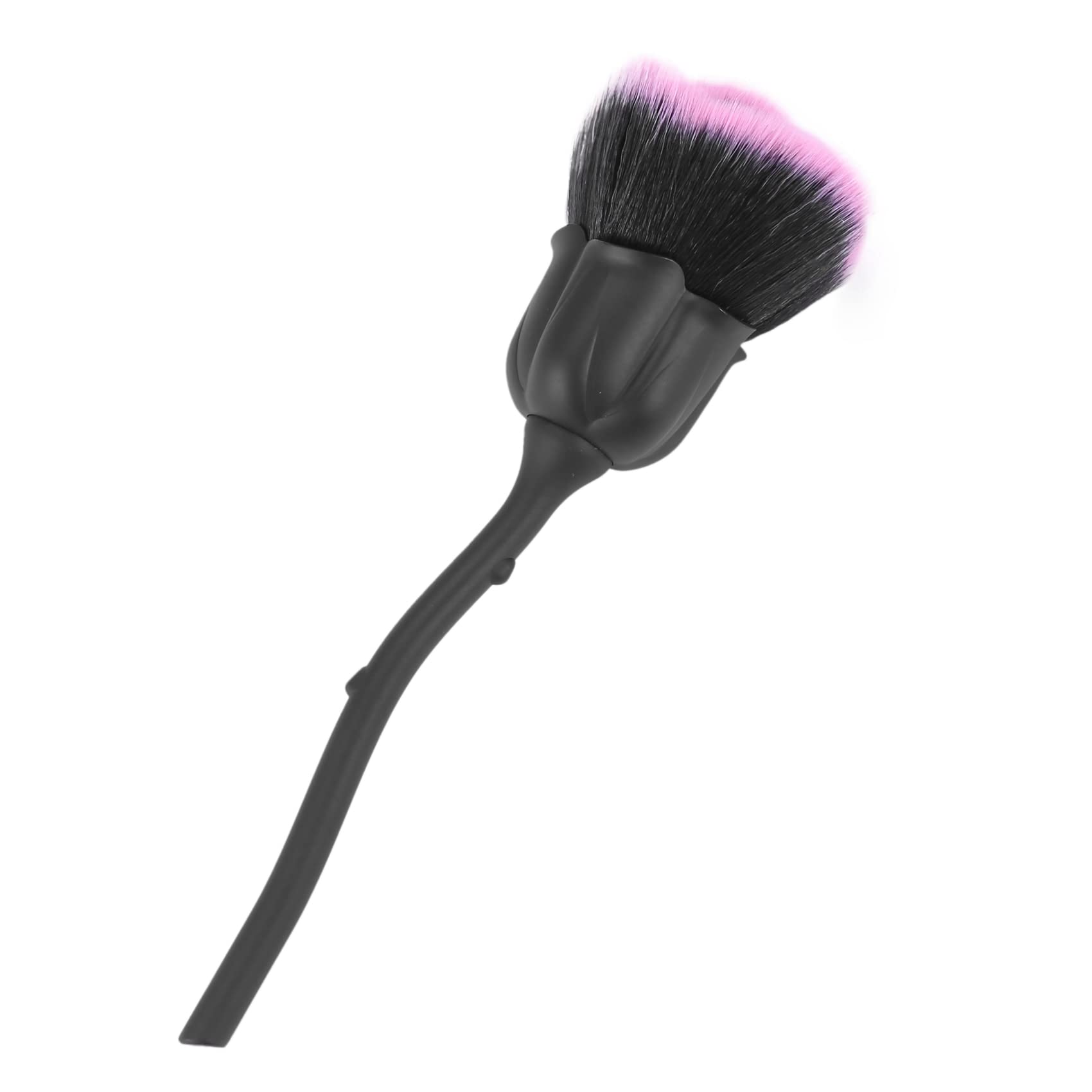 Guindxan 2X Nail Dust Brush - Professional Nail Art Cleaning Brush & Blush Brush Set (Pink & Black) for Manicure, Pedicure & Makeup Application