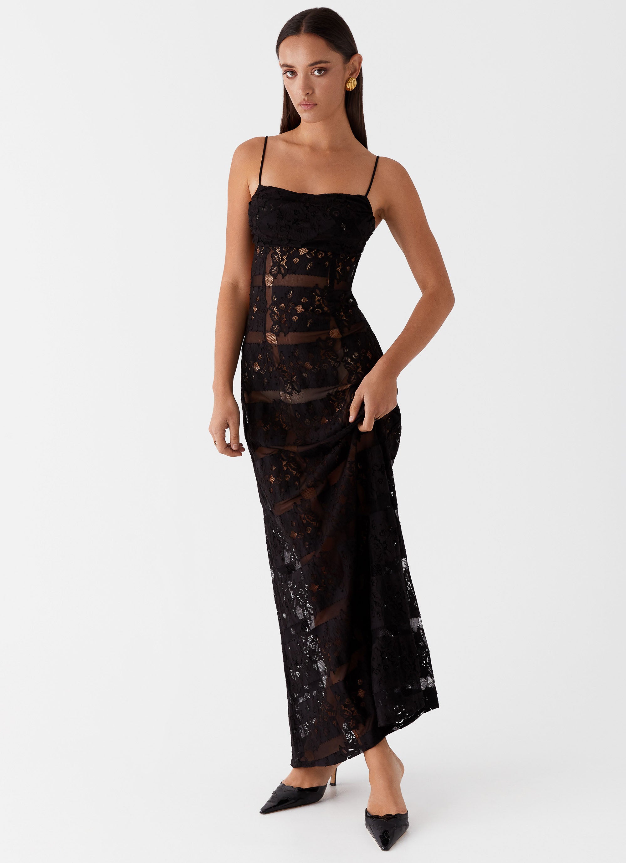Carter Lily Backless Maxi Dress for Women - Elegant Black Long Formal Gown for Evening Parties, Weddings & Special Occasions