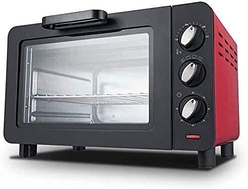 ZHOUSILIN 15L Electric Mini Oven with Timer - Compact Countertop Convection Toaster Oven for Baking, Roasting & Toasting - Perfect for Small Kitchens, Dorms & Apartments (Black/Red)