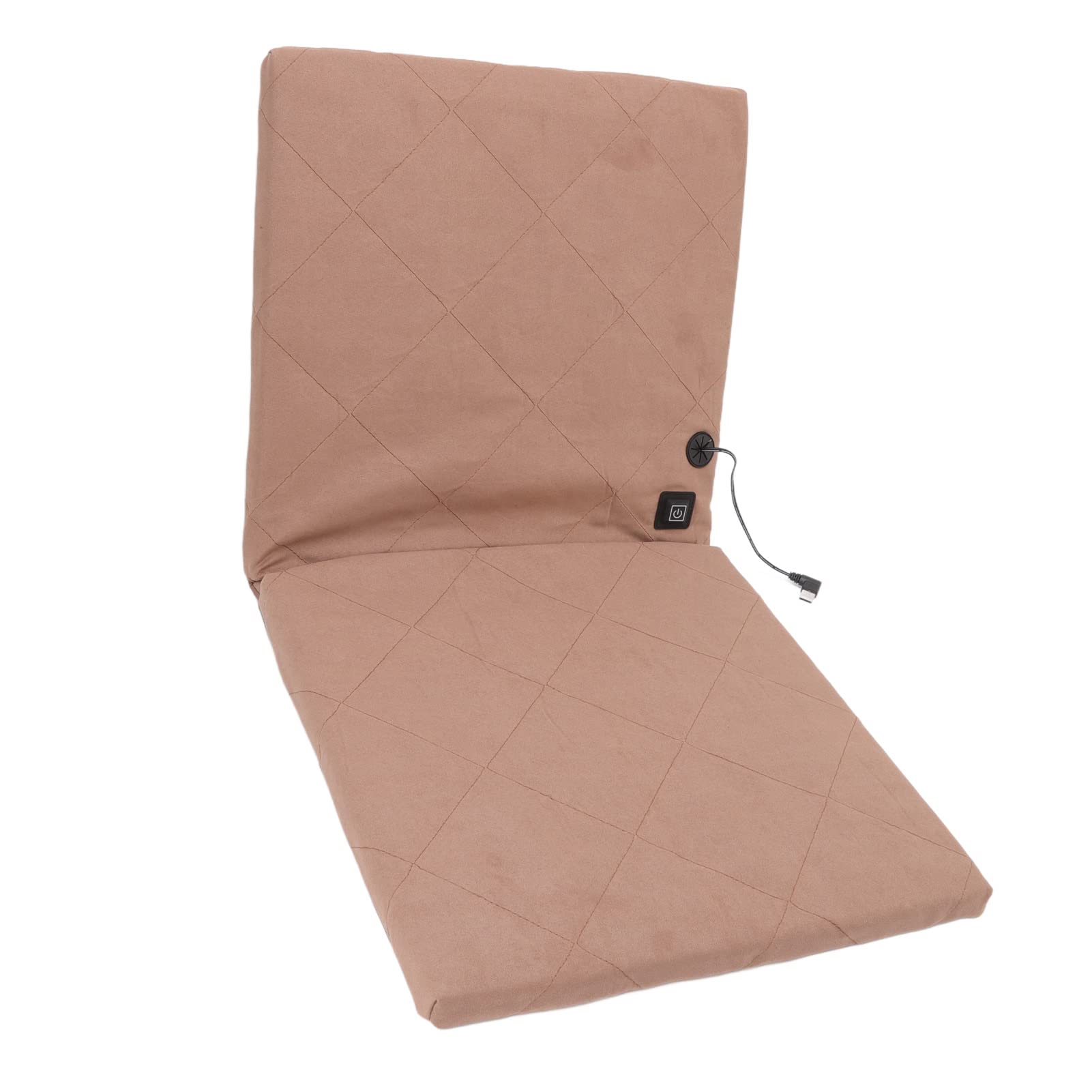 Portable Heated Seat Cushion with Backrest - Foldable & Warm Stadium Seat for Camping, Fishing, Hunting - Perfect for Outdoor Sports & Cold Weather (Khaki)