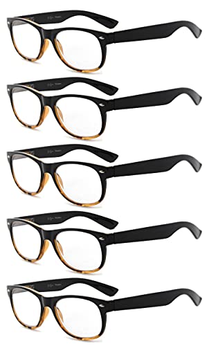 Black/Tortoise-5pcs All Clear Lens