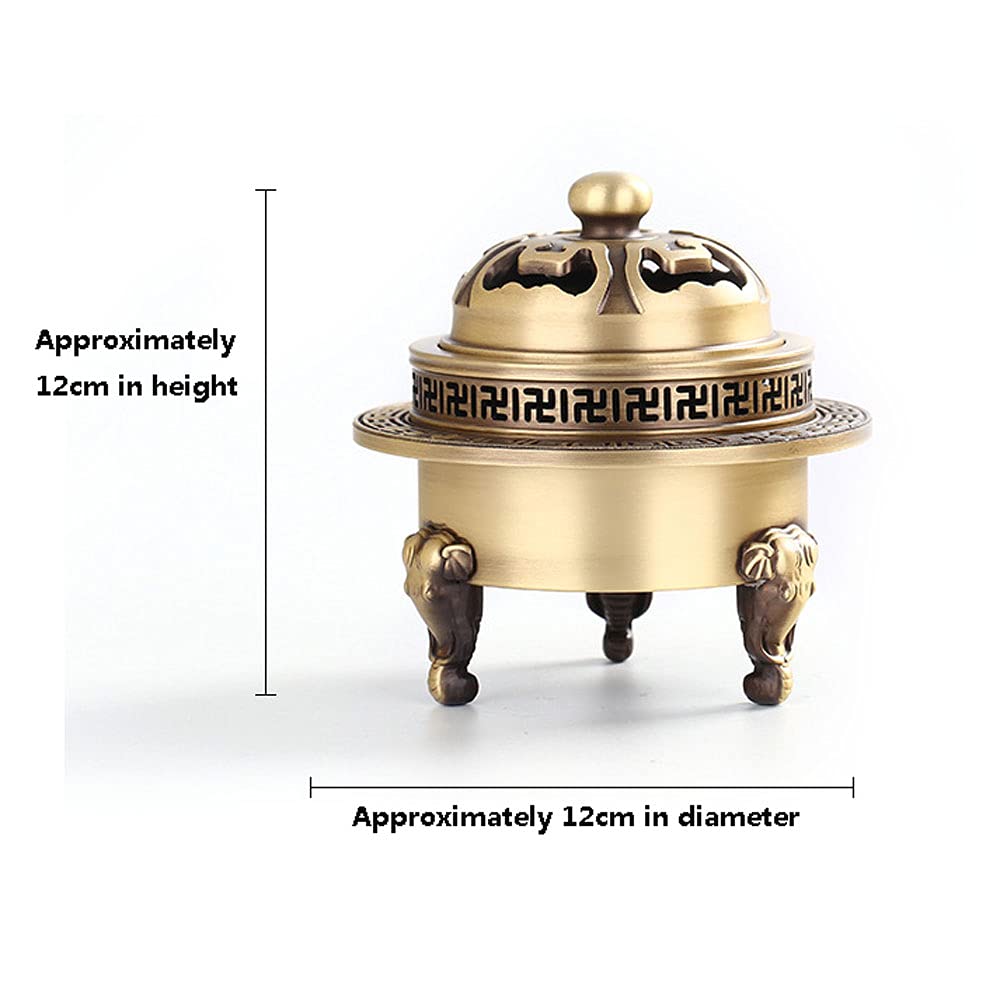 Premium Brass Incense Burner for Linear, Cone & Pan Incense Sticks - Elegant Home Decor for Meditation, Yoga & Aromatherapy