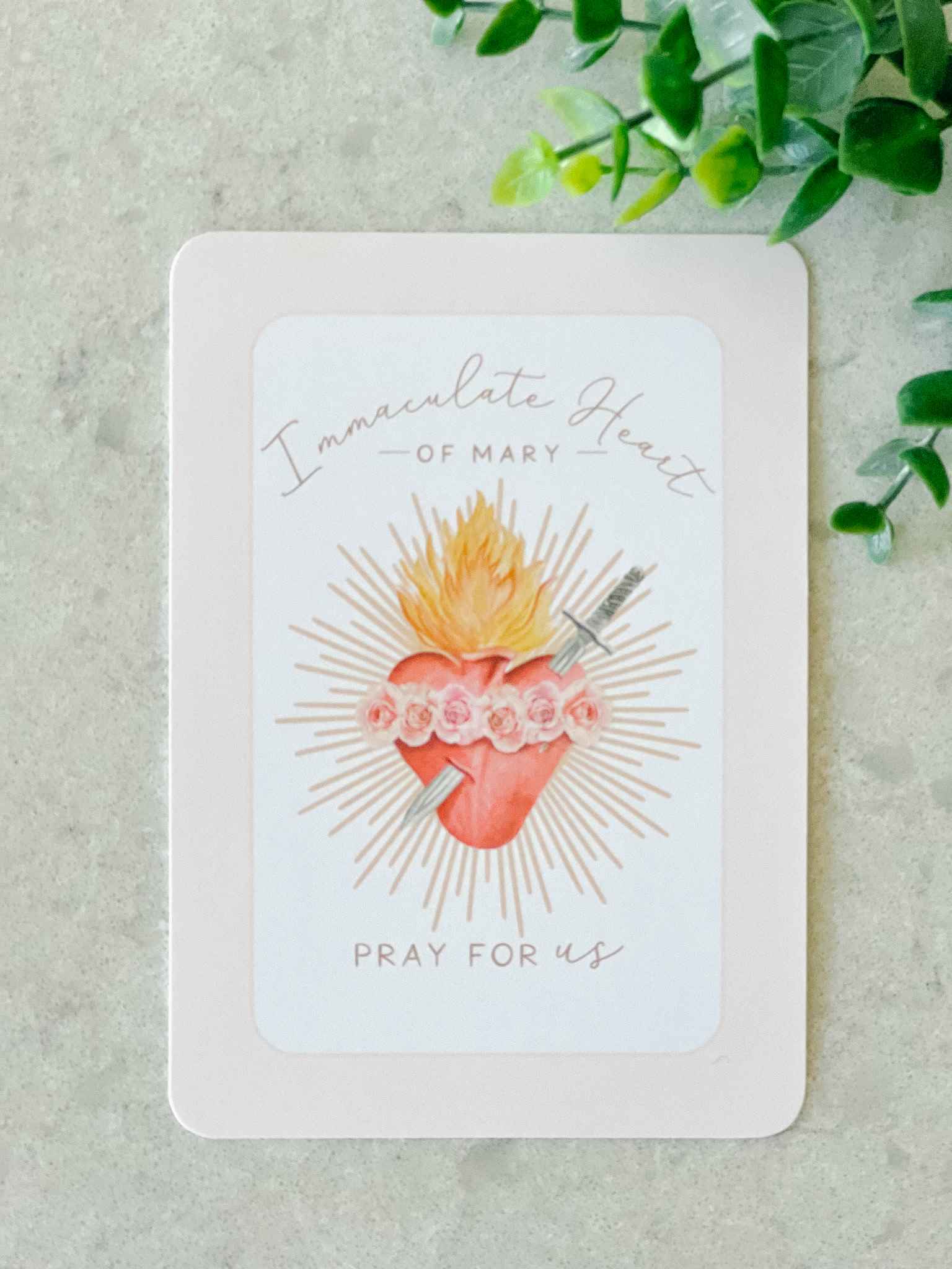 Immaculate Heart of Mary Prayer Card - Catholic Devotional Card for Prayer & Meditation - Perfect for Home Altars, Church Use & Spiritual Gifts