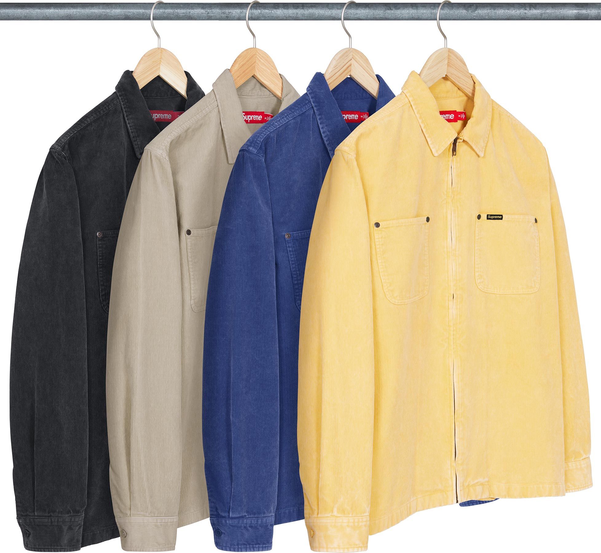 Supreme 24SS Washed Corduroy Zip Up Shirt - Stylish Casual Wear for Men, Streetwear Fashion, Perfect for Everyday Outfits & Urban Lifestyle