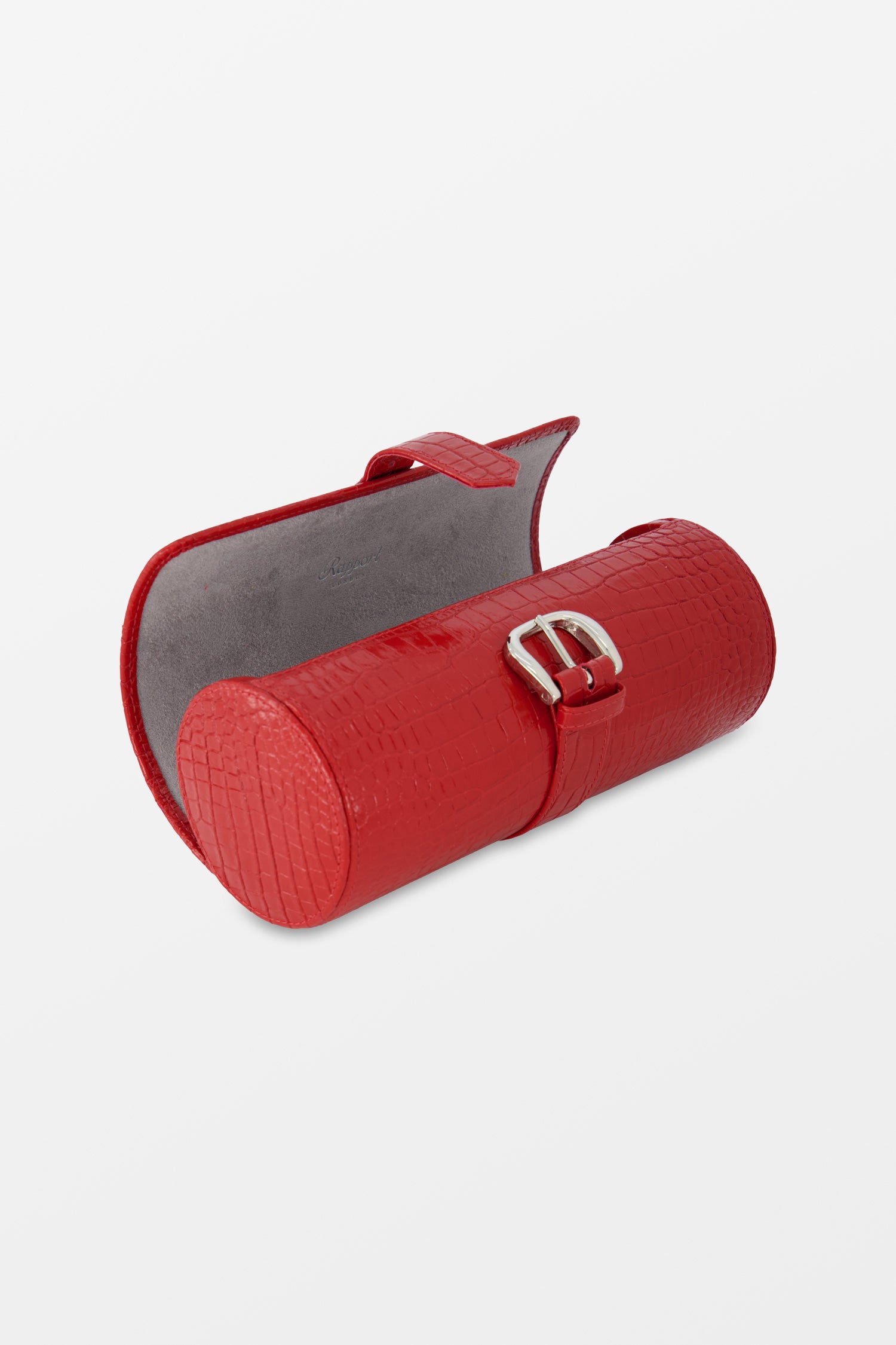Premium Red Brompton Three Watch Roll - Leather Watch Case for Men & Women - Perfect for Travel, Storage & Watch Collection Display