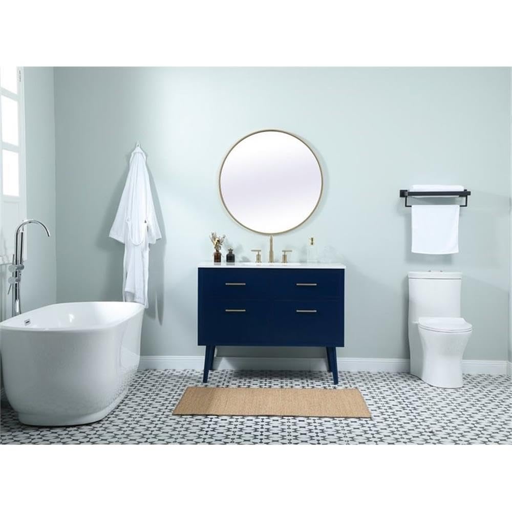 42 Inch Elegant Blue Bathroom Vanity Cabinet for Modern Kitchen & Bath - Perfect for Small Bathroom Remodeling & Space-Saving Storage Solutions