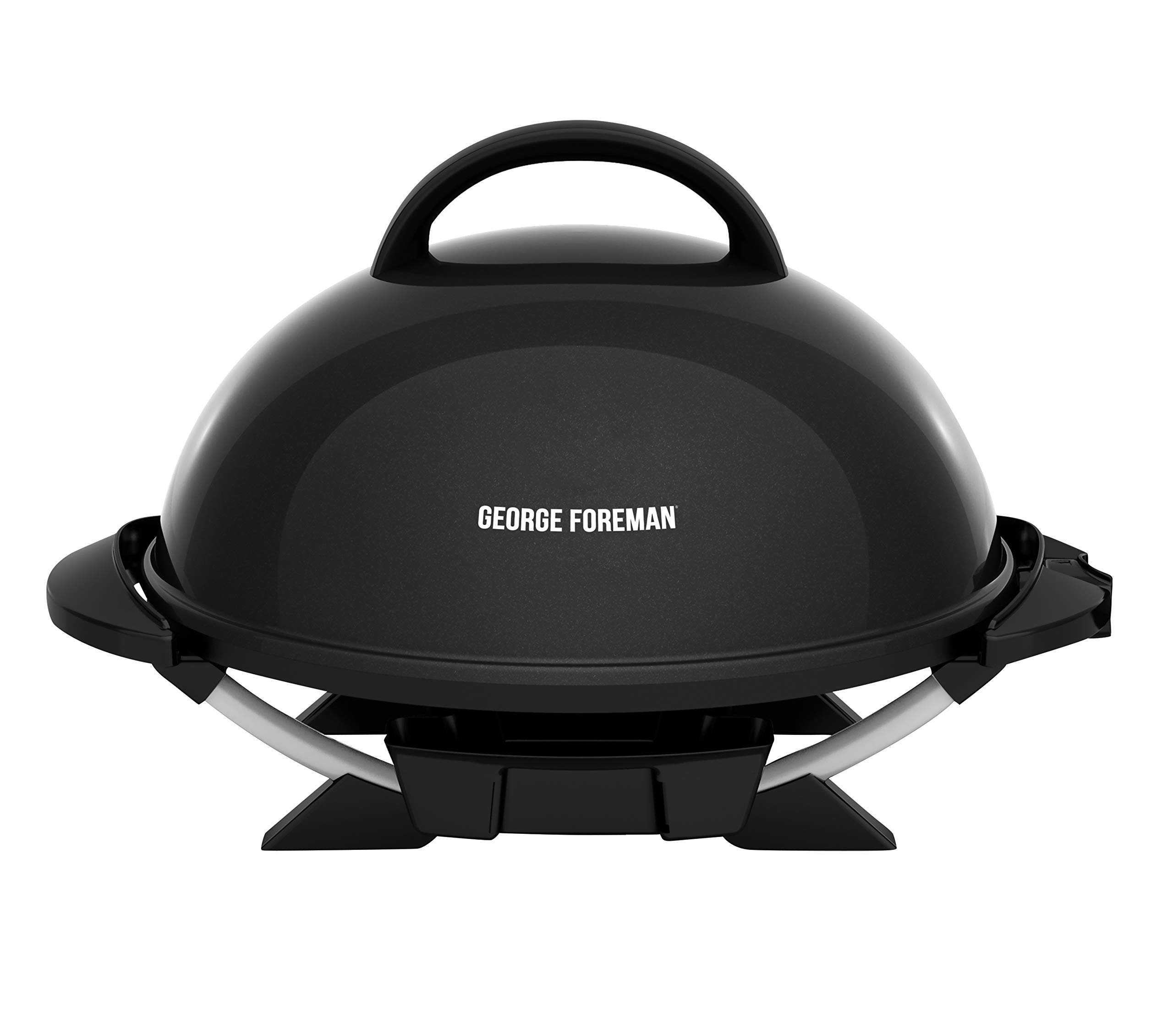George Foreman Indoor Outdoor Electric Grill - 15-Serving Countertop & Patio Grill with Removable Stand, Black - Perfect for Apartments, Balconies, Camping & Small Space Cooking